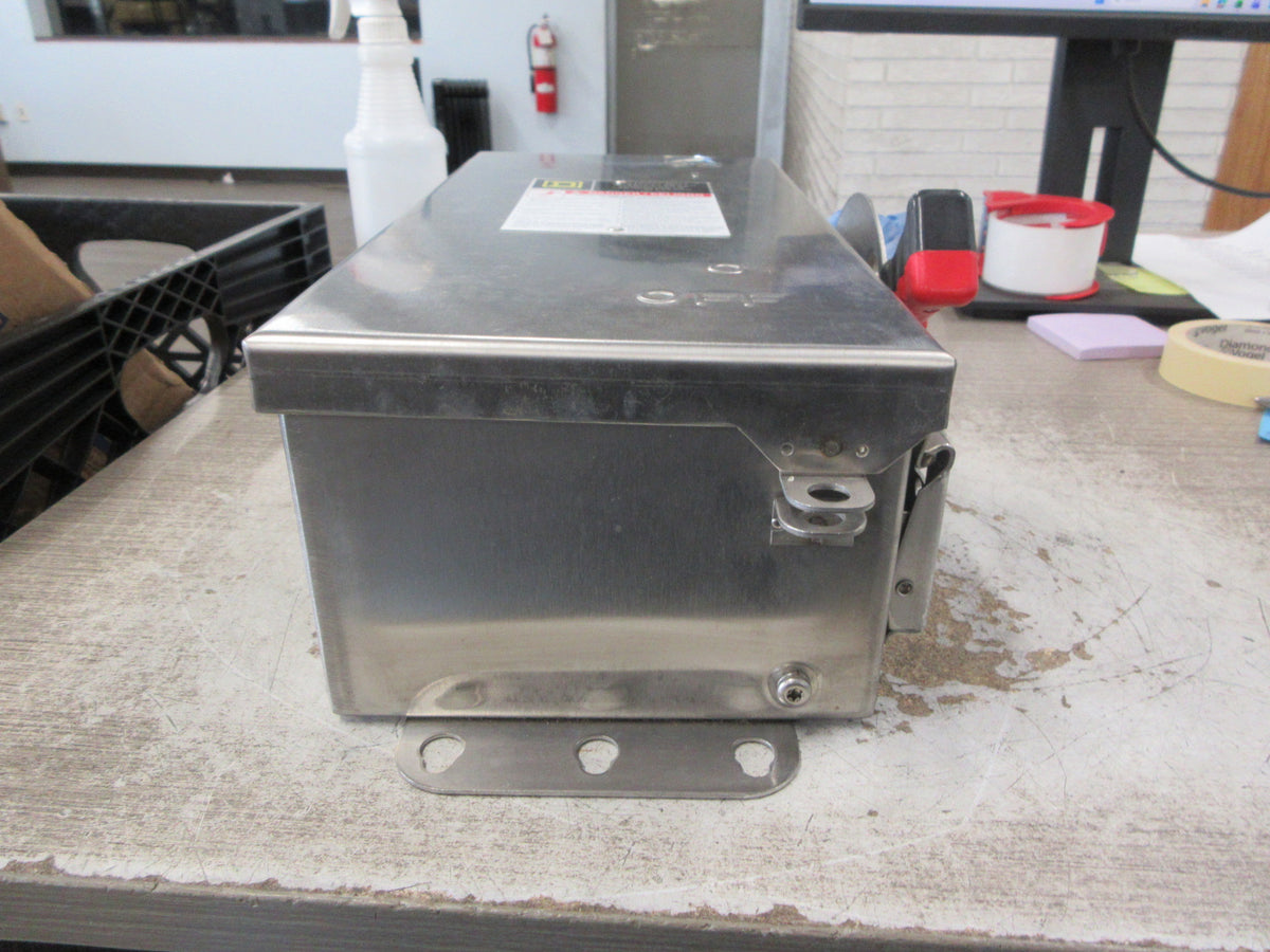 Square D Stainless Steel 3R Non-Fusible Safety Switch/Disconnect New Surplus