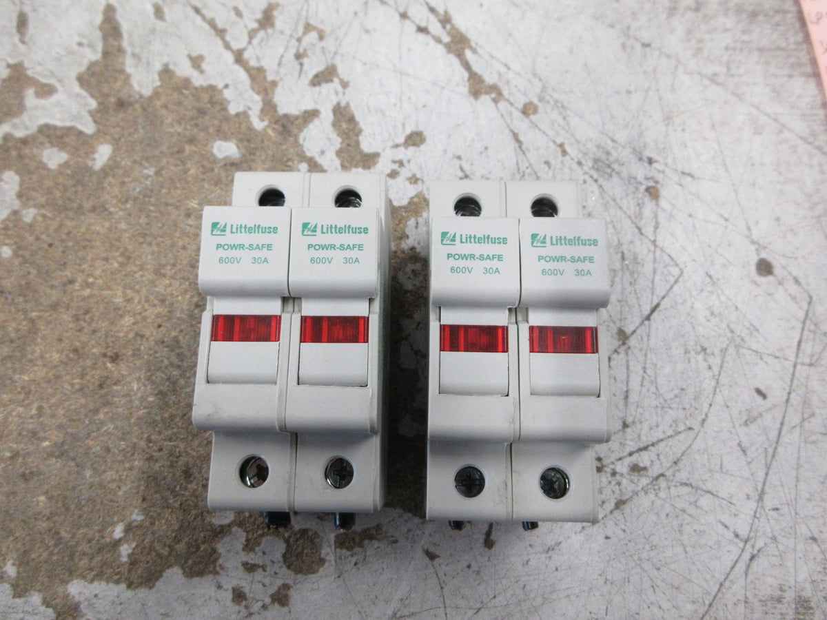 Littelfuse Powr-Safe Fuse Holder LPSC-ID CH2 30A 600V 2P *Lot of 2* Used