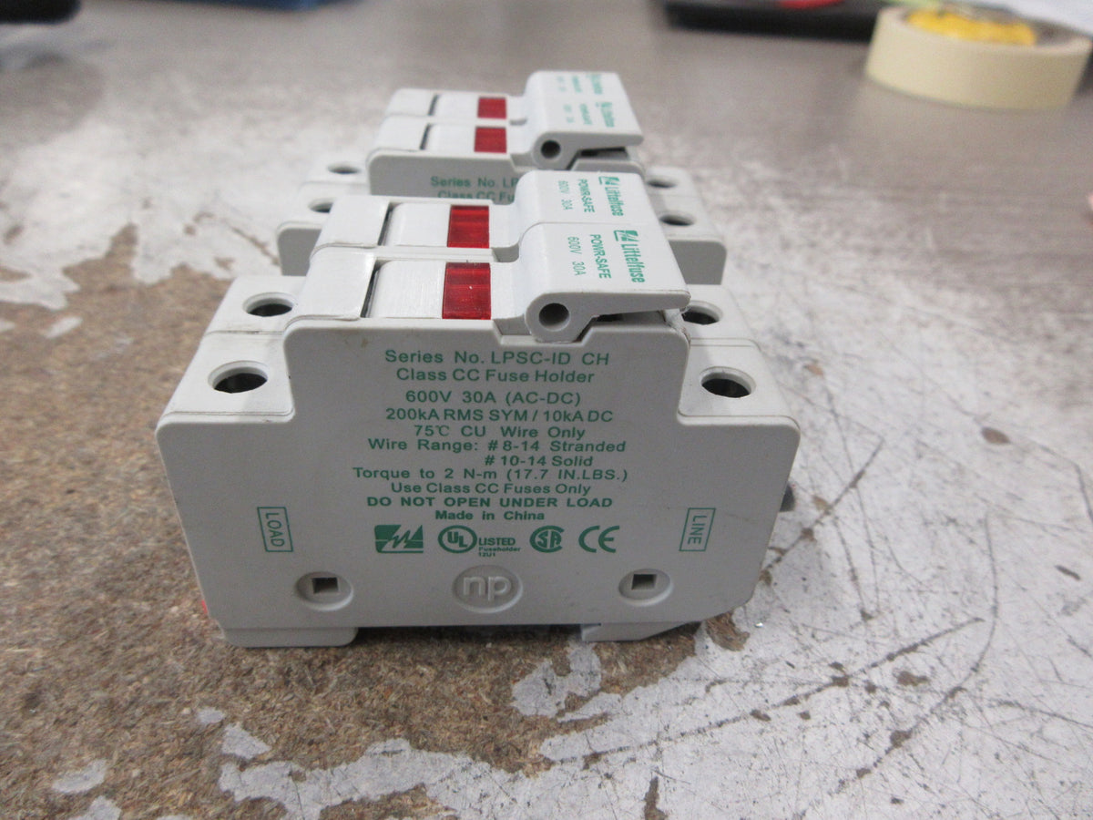 Littelfuse Powr-Safe Fuse Holder LPSC-ID CH2 30A 600V 2P *Lot of 2* Used