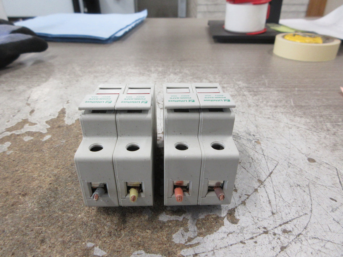 Littelfuse Powr-Safe Fuse Holder LPSC-ID CH2 30A 600V 2P *Lot of 2* Used