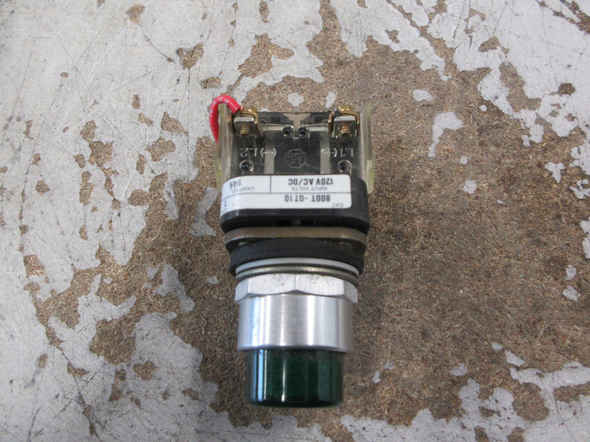 Allen-Bradley Illuminated Push Button 800T-QT10 Ser. T 120V AC/DC Green Used