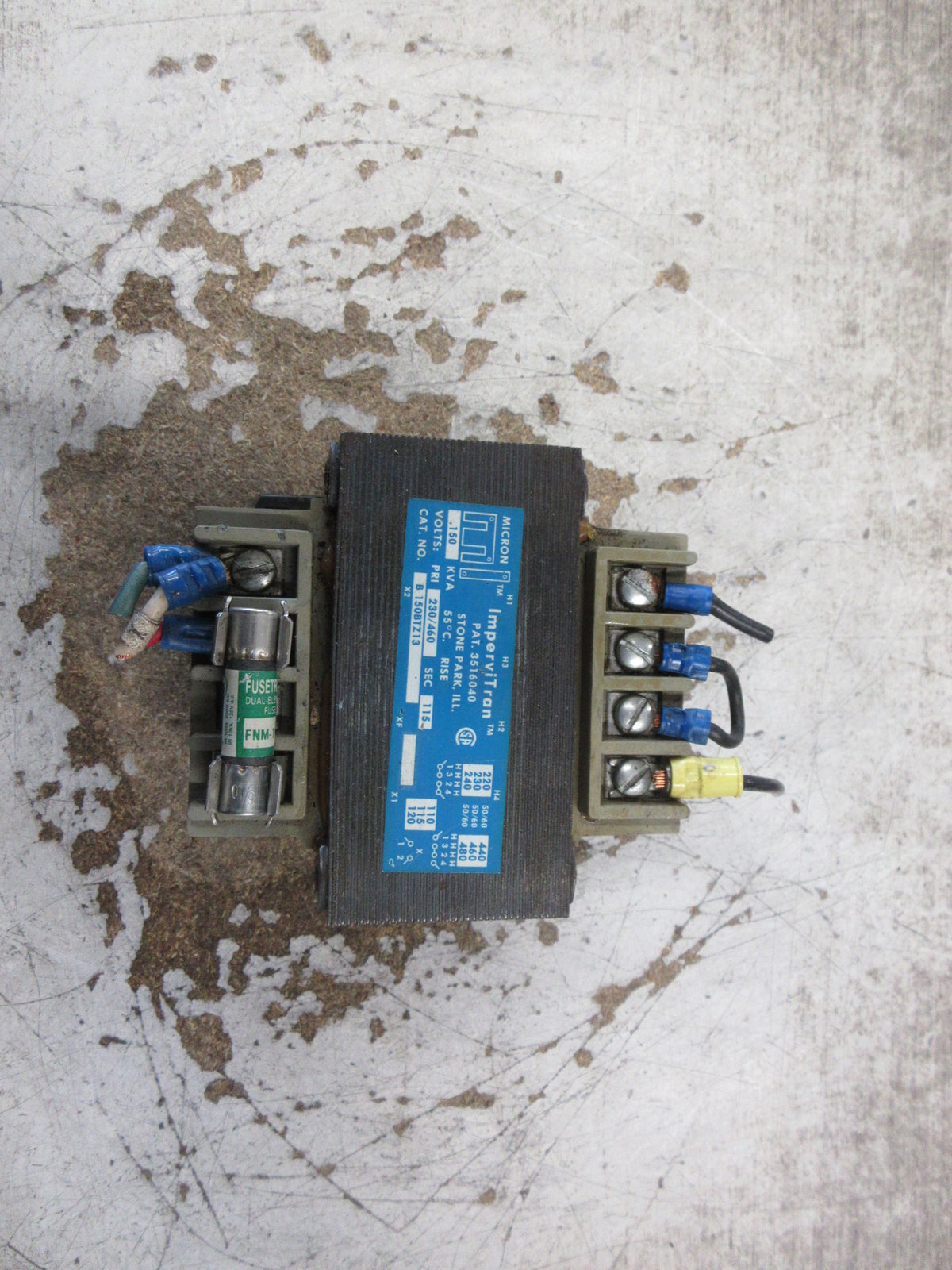 Micron Impervitran Control Transformer B150BTZ13 0.150KVA Pri:230/460V Used