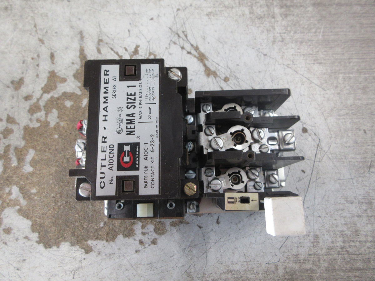 Cutler-Hammer Size 1 Starter A10CN0 Ser. A1 120V Coil 27A Used