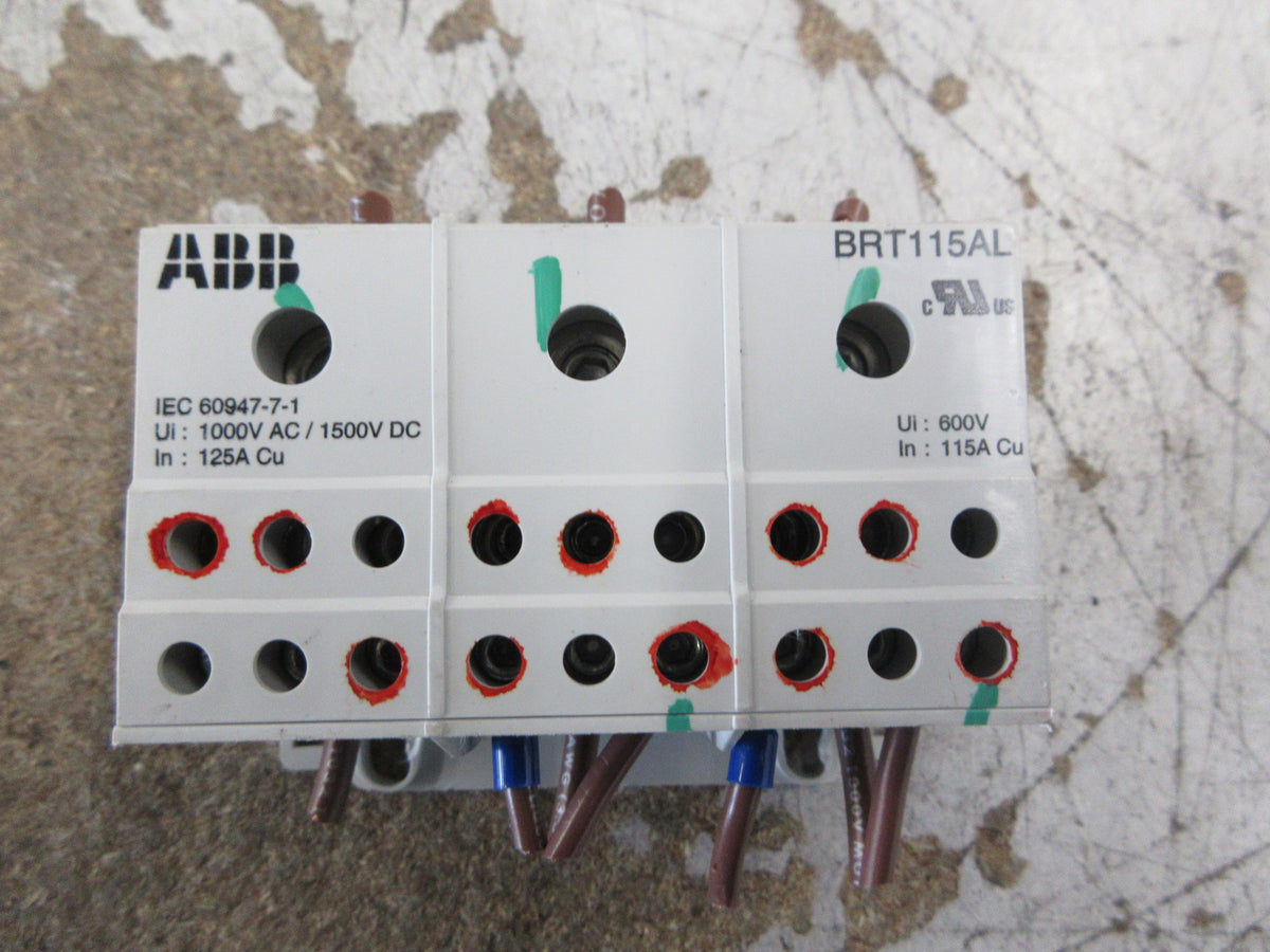 ABB Power Distribution Block BRT115AL 115A 600V 3P Used