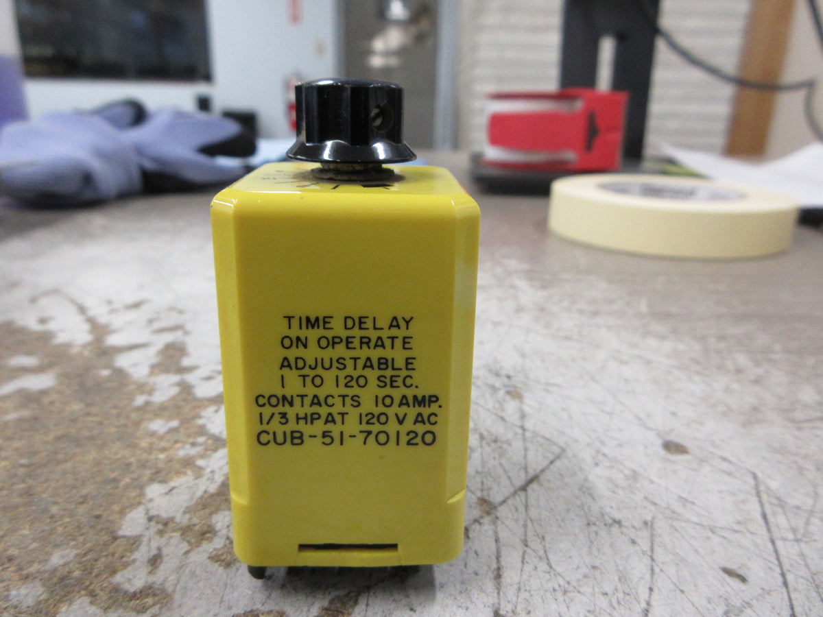 AMF Potter & Brumfield Time Delay Relay CUB-51-70120 Range: 1-120 SEC Used