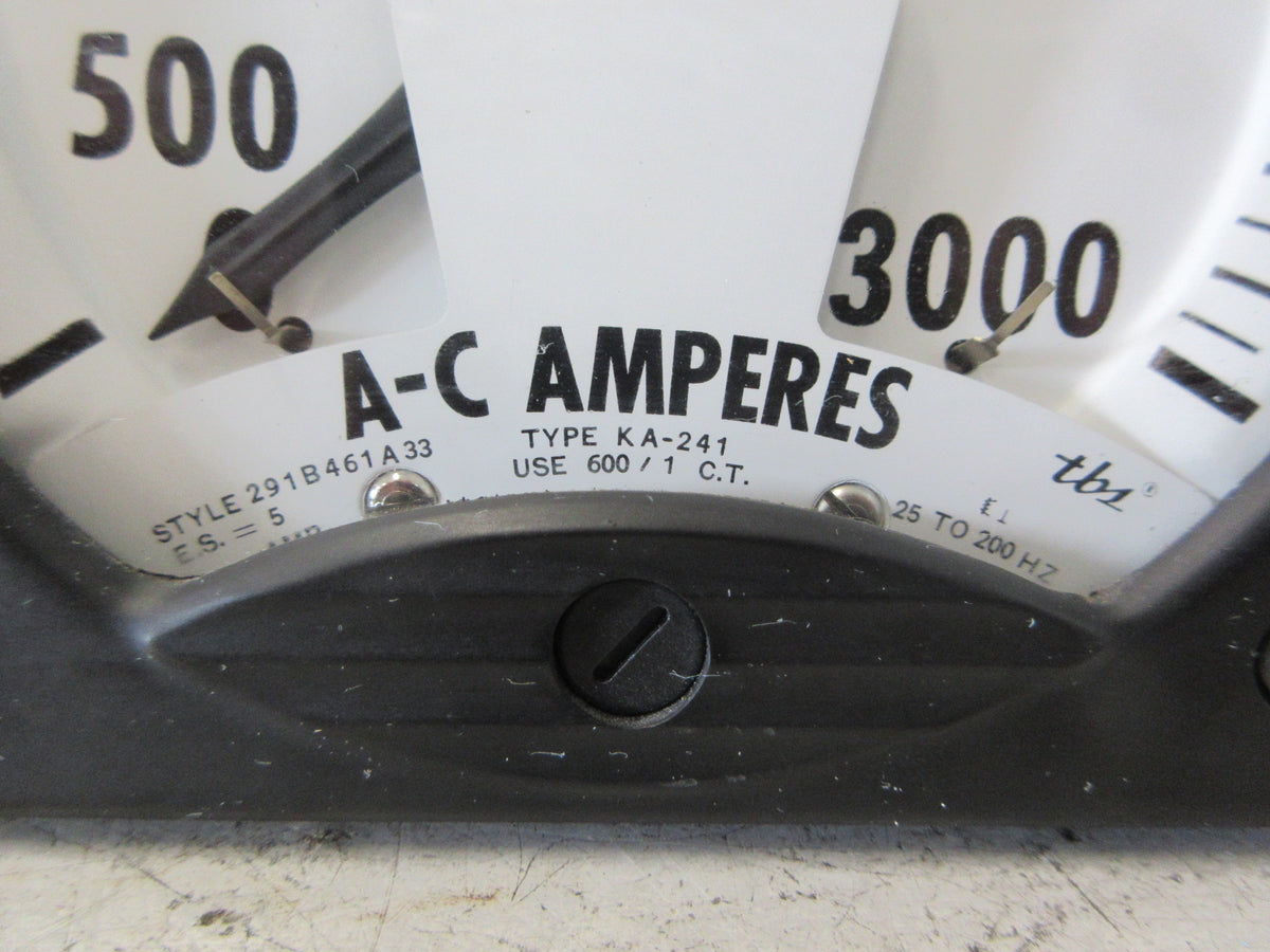 Westinghouse Type KA-241 AC Ammeter 291B461A33 Range: 0-3000A Used