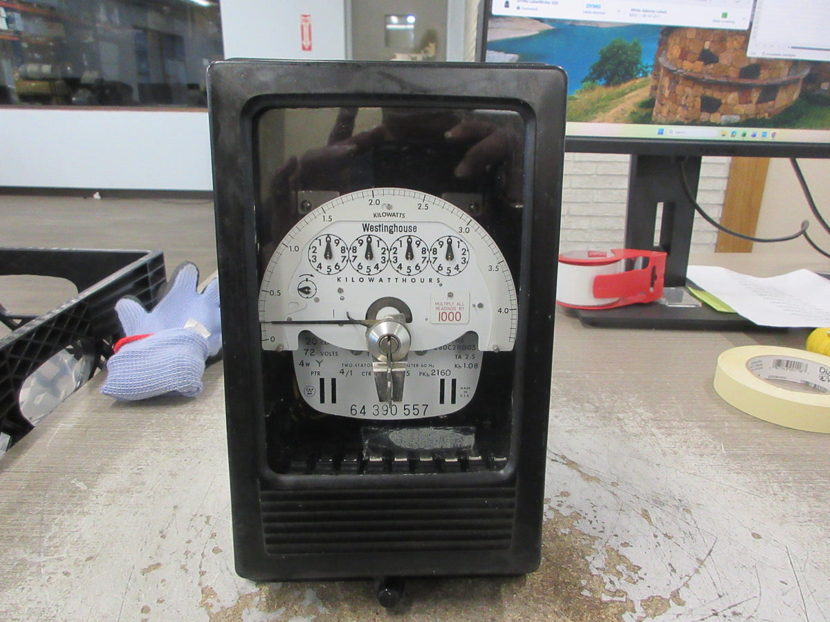 Westinghouse Type D4B-8FM Watthour Meter 280C211G03 72V 4W PTR: 4/1 Used