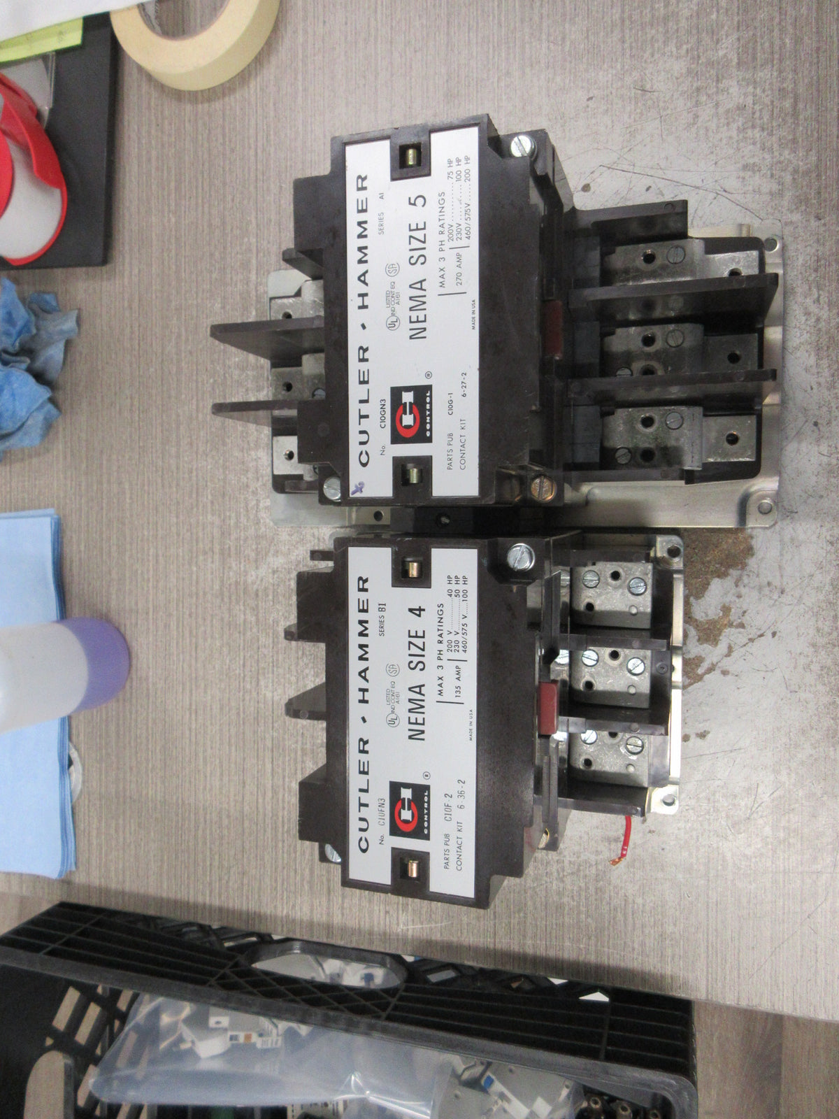 Cutler-Hammer 2-Speed Contactor C10FN3 / C10GN3 Size 4 / Size 5 120V Coil Used