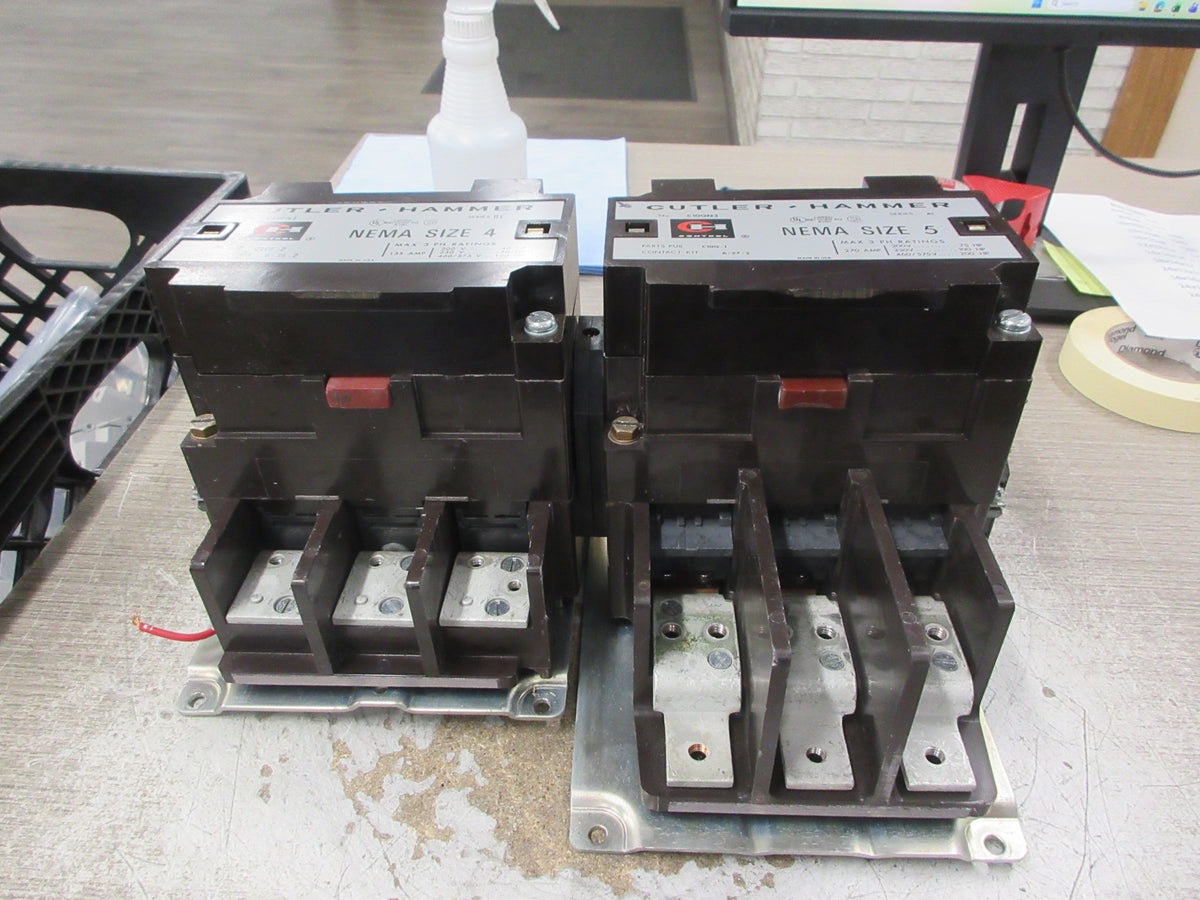 Cutler-Hammer 2-Speed Contactor C10FN3 / C10GN3 Size 4 / Size 5 120V Coil Used