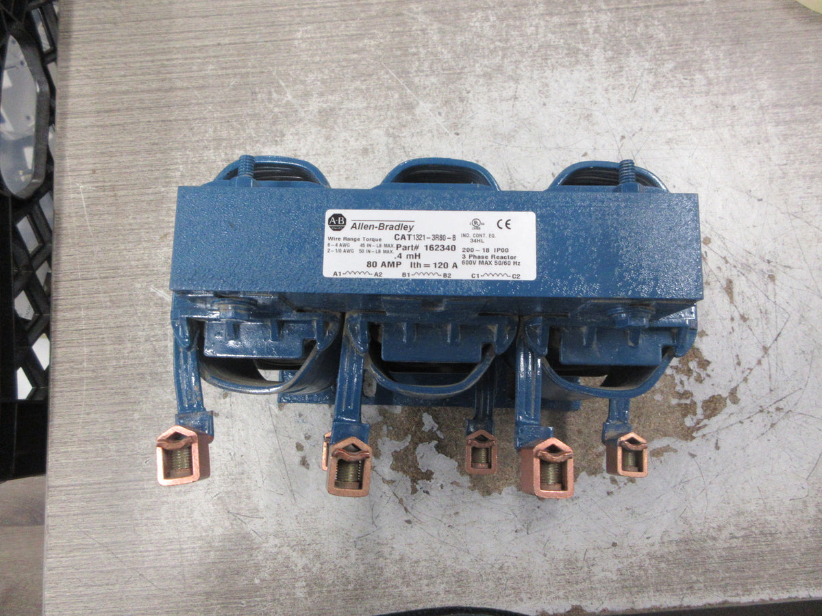 Allen-Bradley 3 Phase Line Reactor 1321-3R80-B 0.4mH 600V 50/60Hz Used