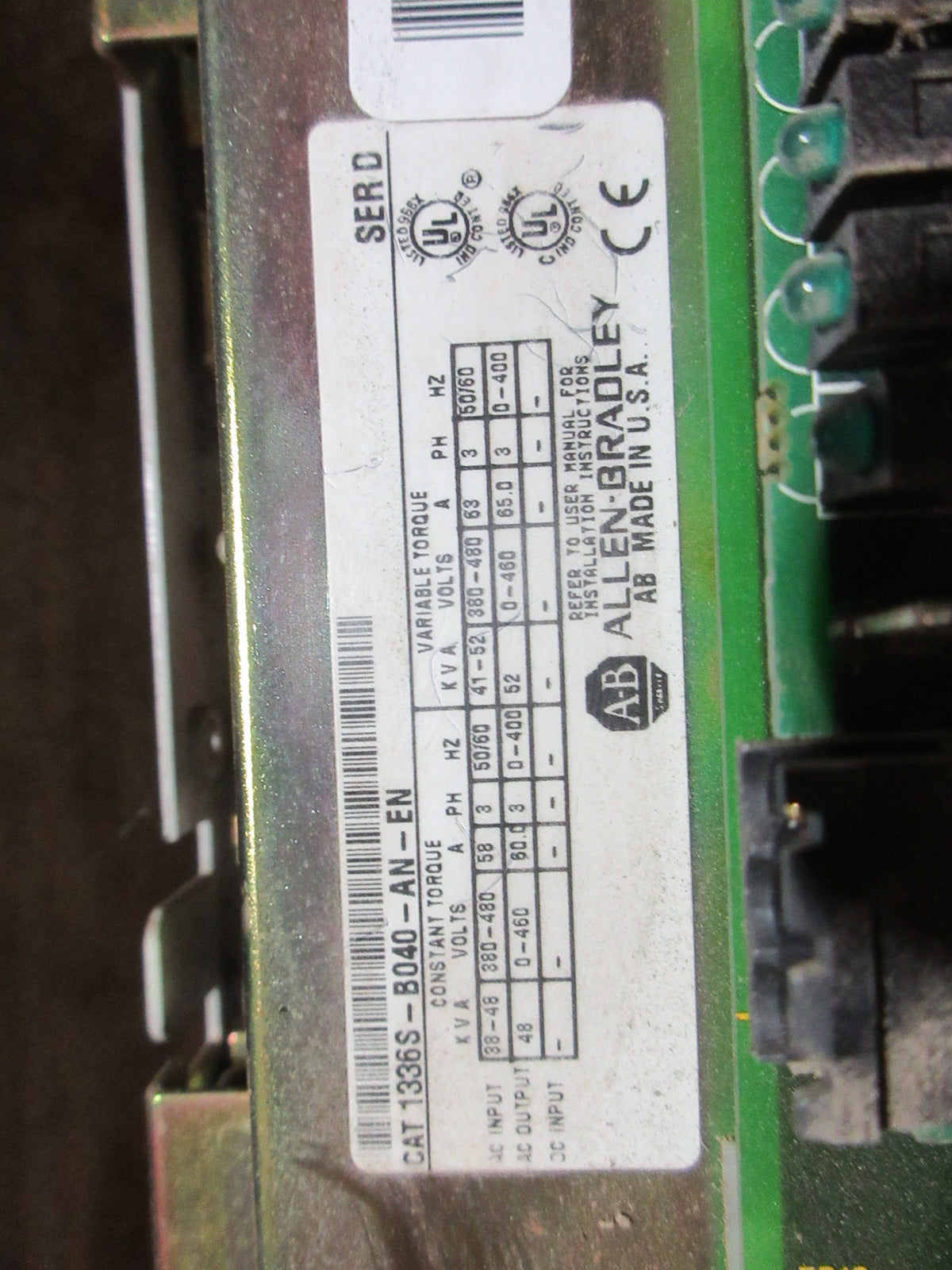 Allen-Bradley AC Drive 1336S-B040-AN-EN 40HP Used