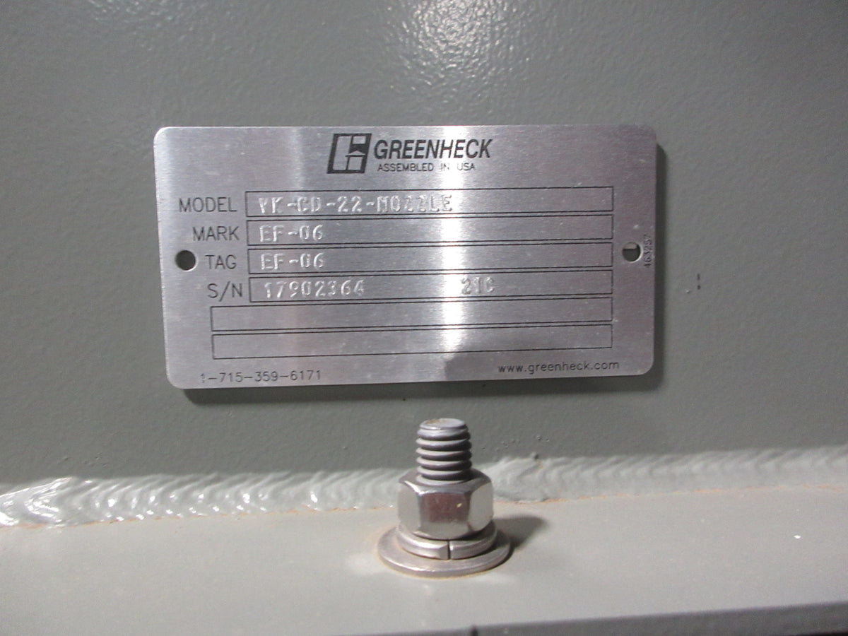 Greenheck Vektor-CD Centrifugal High Pump Dilution Laboratory Exhaust Fan Used