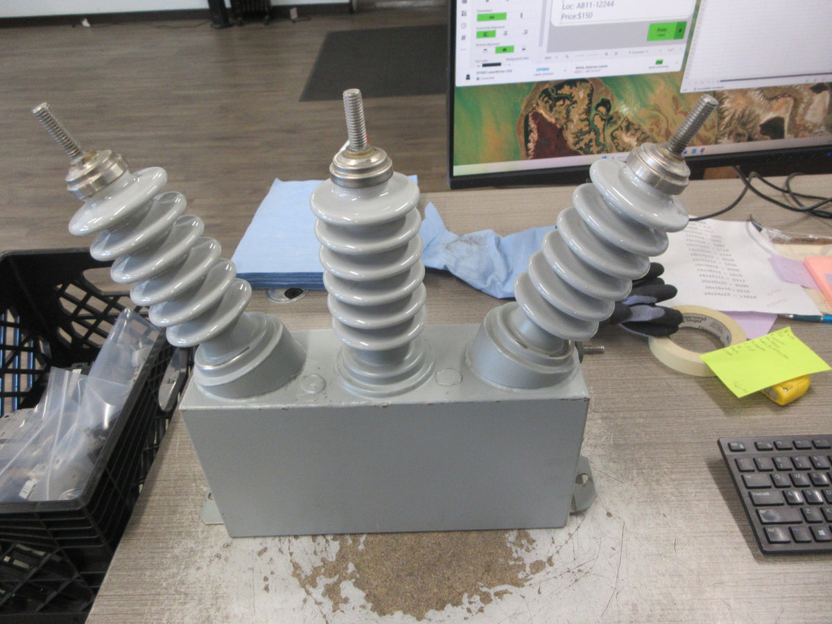 GE Capacitor 18L15RH2 Model: 9L18FCG301 4160VAC 1.5uF 3P 60Hz Used