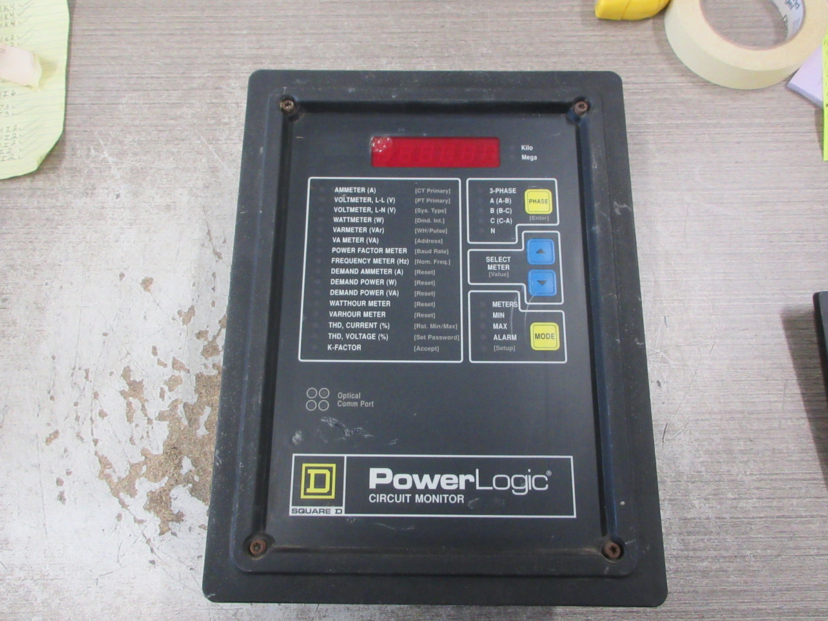 Square D PowerLogic Circuit Monitor 3020 CM-2350 100-264VAC 20-27VA Used