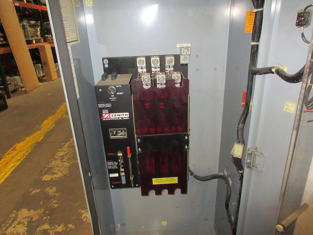 Zenith Automatic Transfer Switch ZTSHU40EC-5AALLST-6B 400A 480V 60Hz 3Ph Used