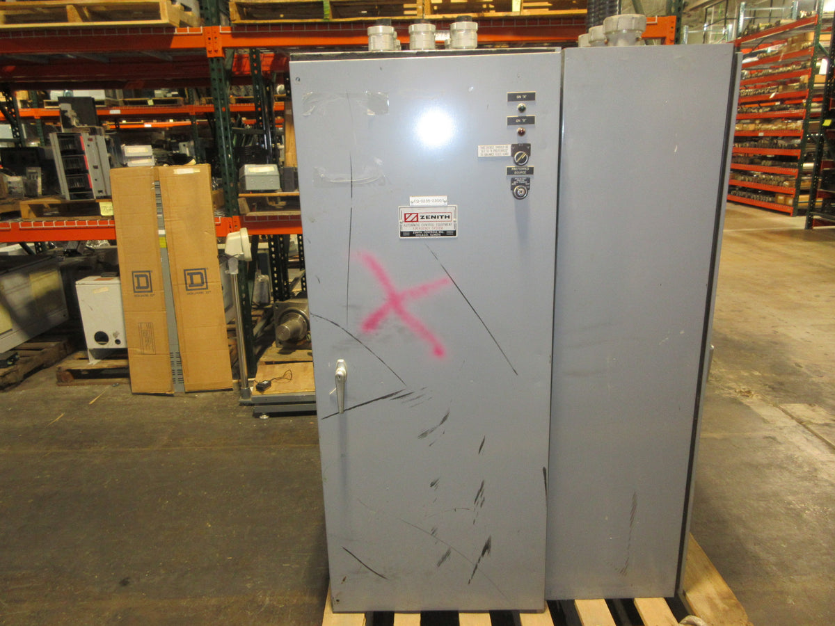 Zenith Automatic Transfer Switch ZTSHU40EC-5AALLST-6B 400A 480V 60Hz 3Ph Used
