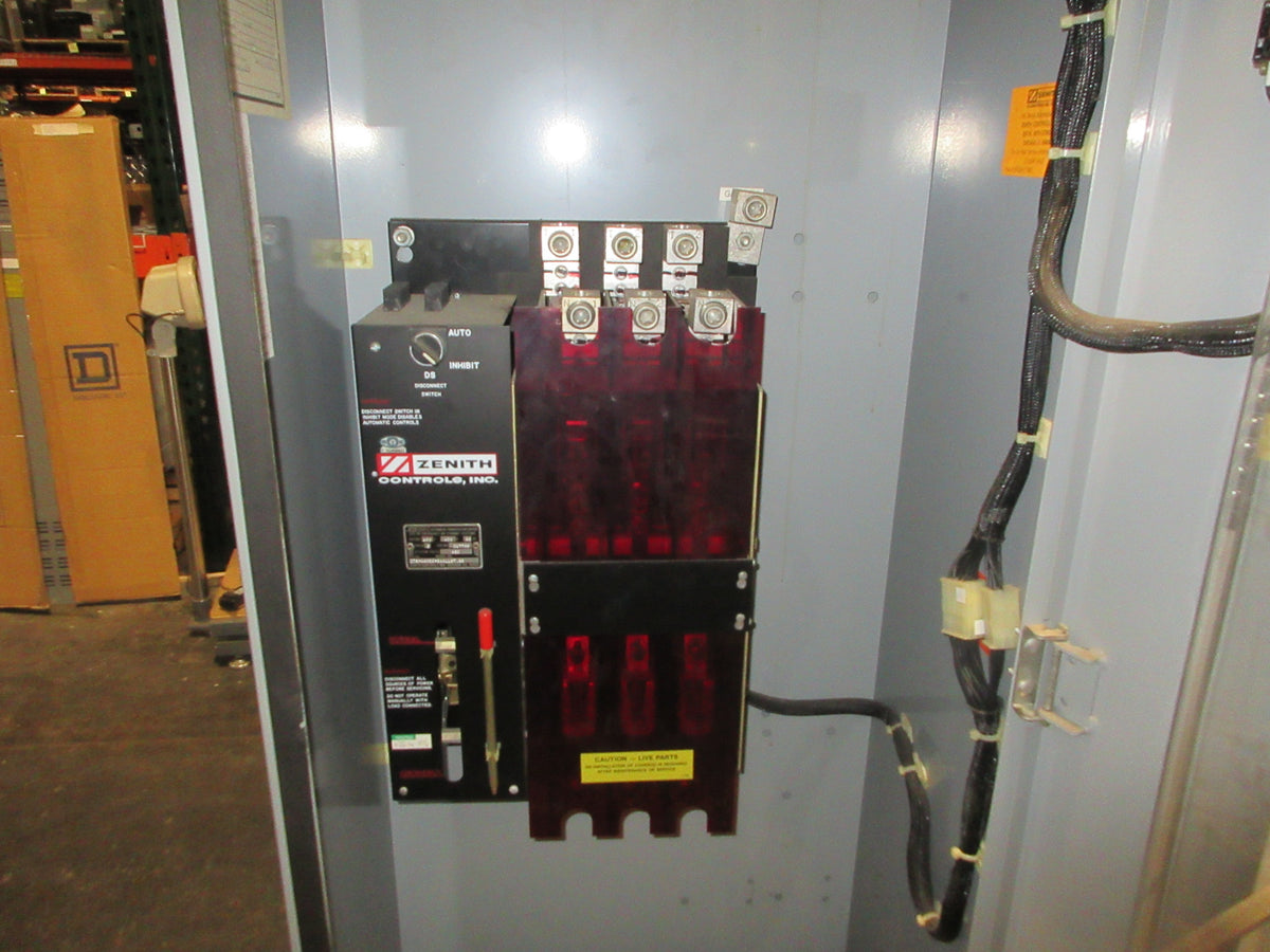 Zenith Automatic Transfer Switch ZTSHU40EC-5AALLST-6B 400A 480V 60Hz 3Ph Used