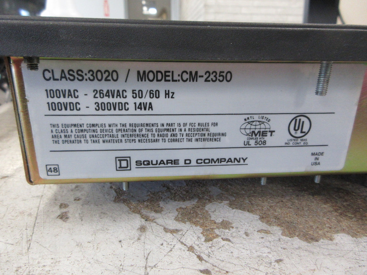 Square D PowerLogic Circuit Monitor 3020 CM-2350 100-264VAC 100-300VDC 14VA Used