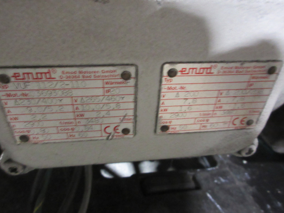 Leybold Vacuum Pump WSU 501 3HP 2900/3480RPM 230/460V 50/60Hz Used