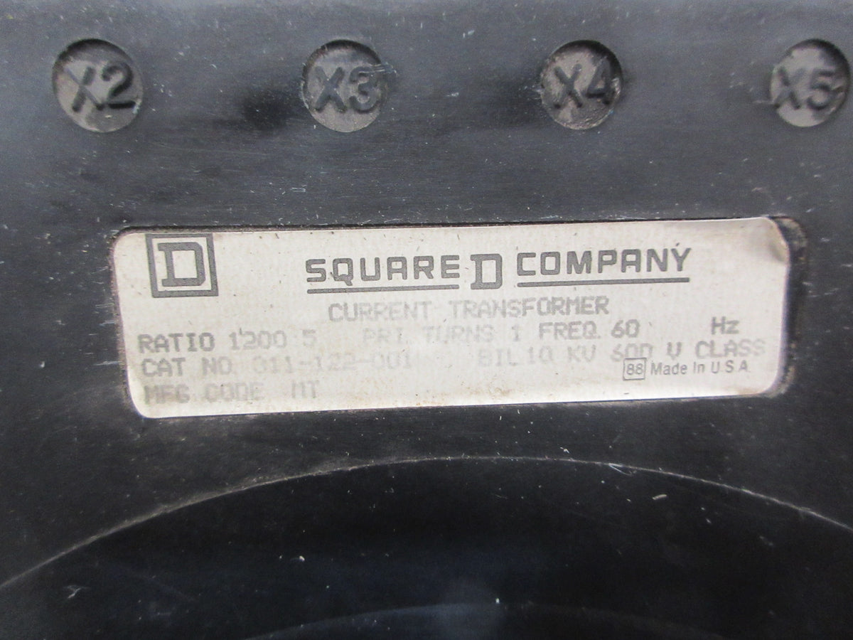 Square D Current Transformer 311-122-001 Ratio 1200:5A 600V 60Hz 10KV BIL Used