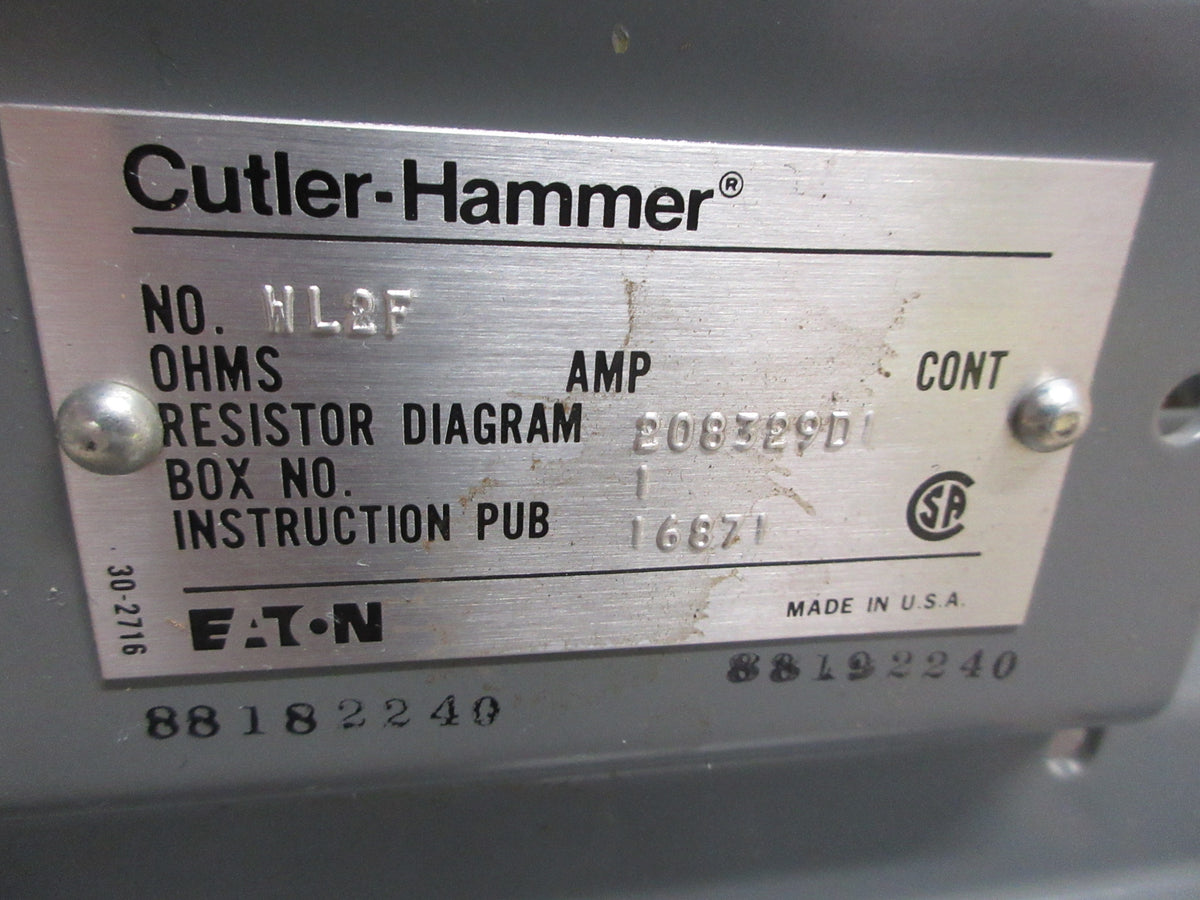 Eaton Cutler-Hammer Resistor WL2F 113A 0.40 ohms Used