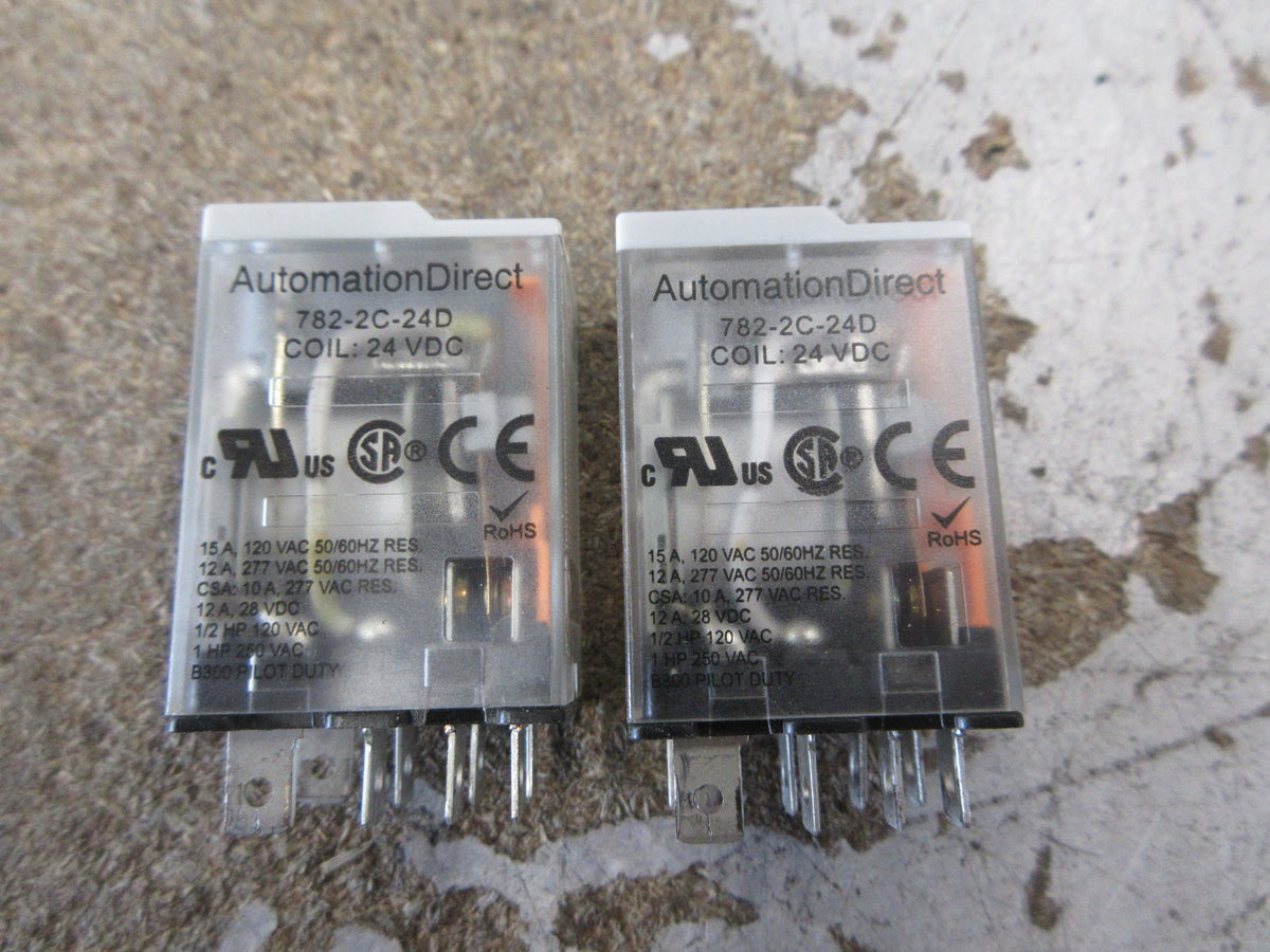 Automation Direct Relay 782-2C-24D 24VDC Coil *Lot of 2* Used