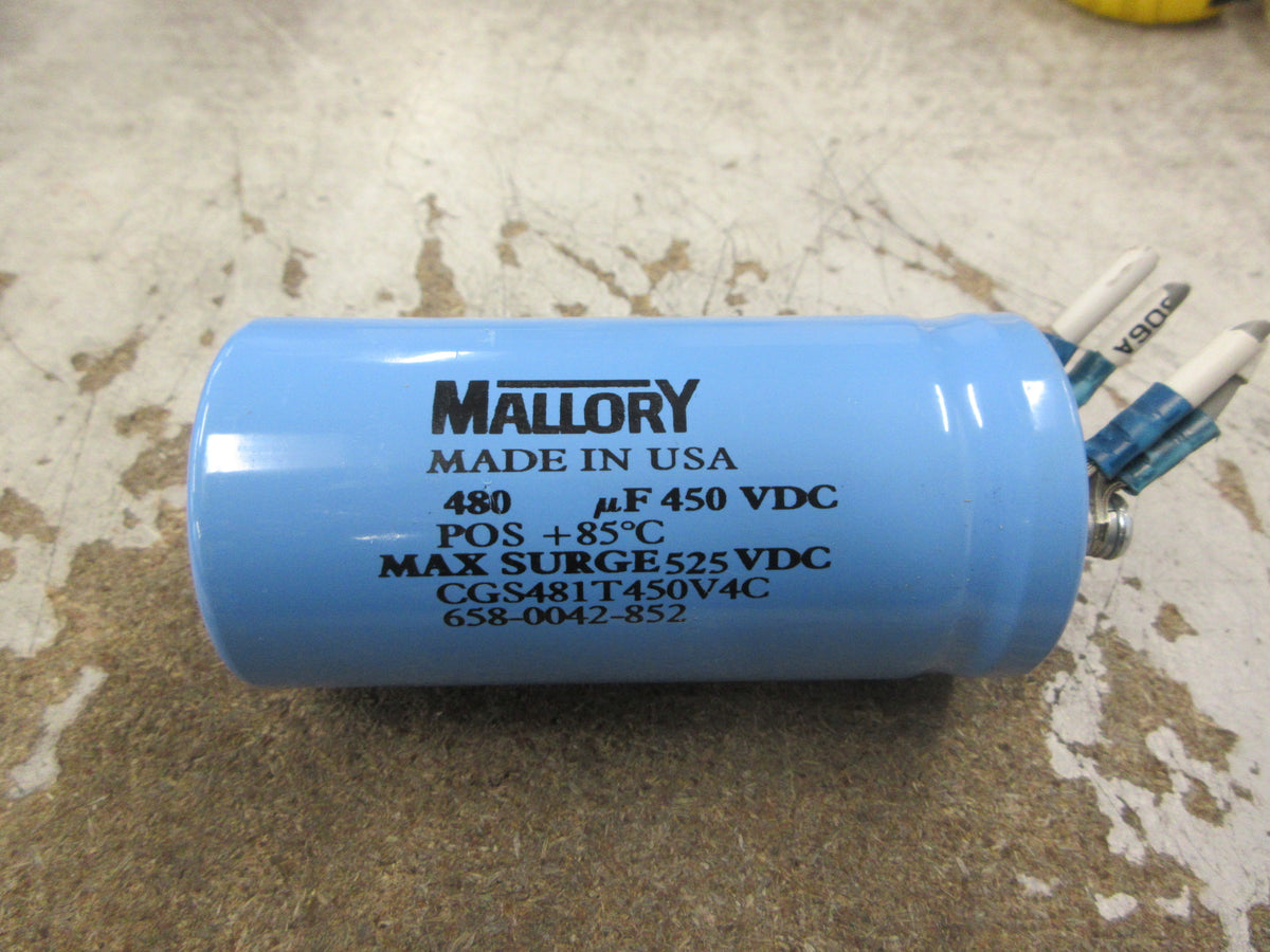 Mallory Capacitor CGS481T450V4C 480uF 450VDC Used