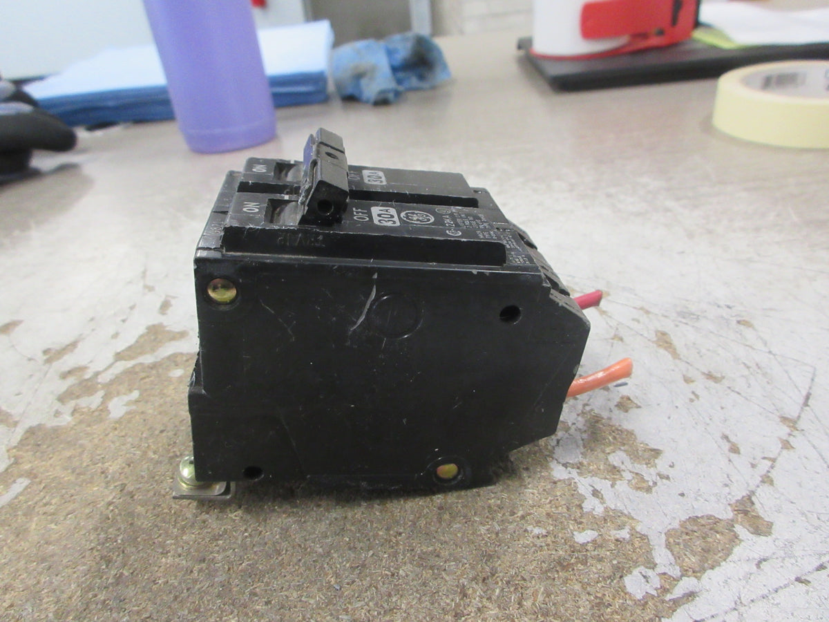 GE Bolt-On Circuit Breaker THHQB2130 30A 120/240V 2P 22K AIC Used