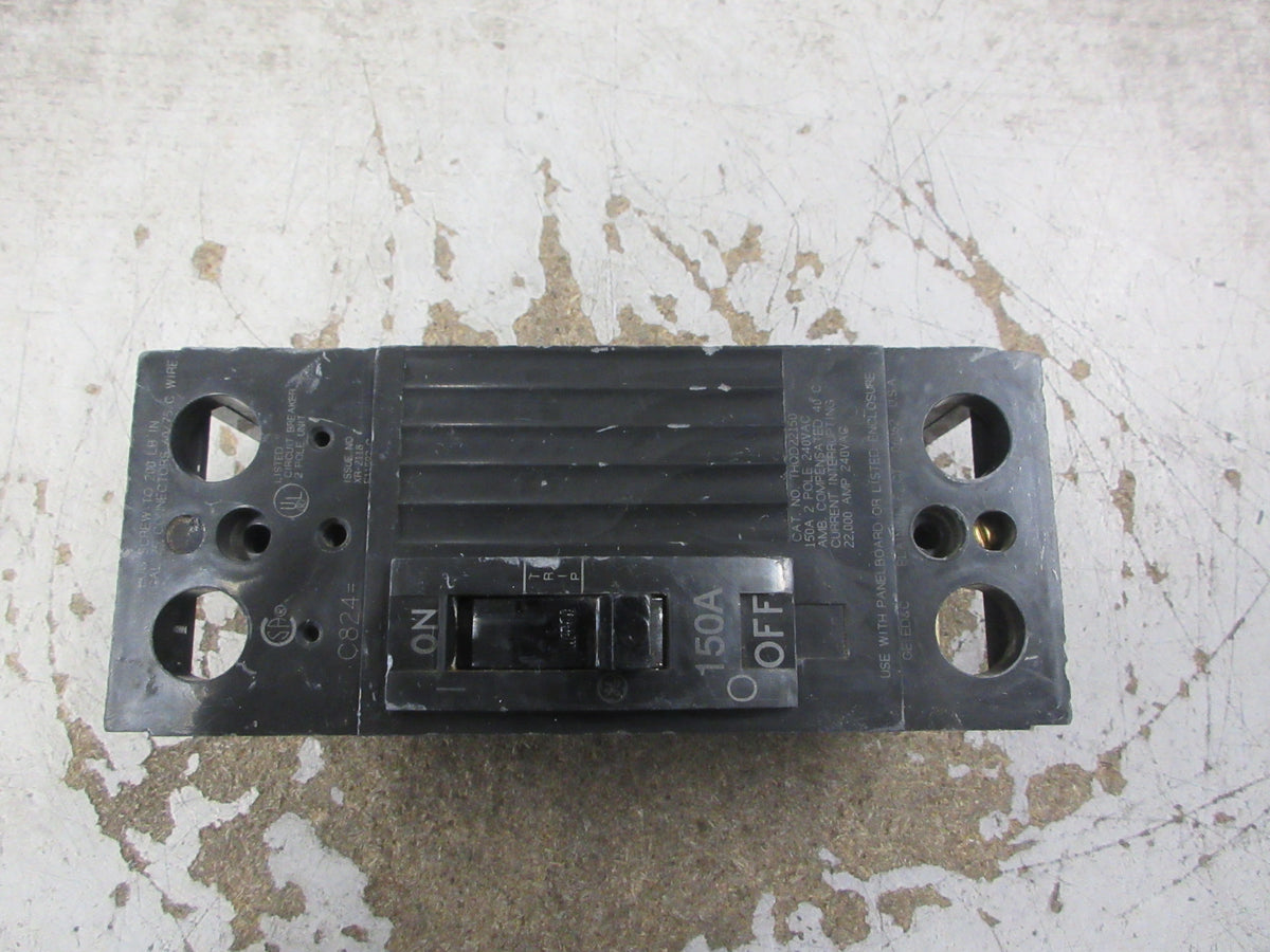 GE Circuit Breaker THQD22150 150A 240V 2P 22K AIC Used