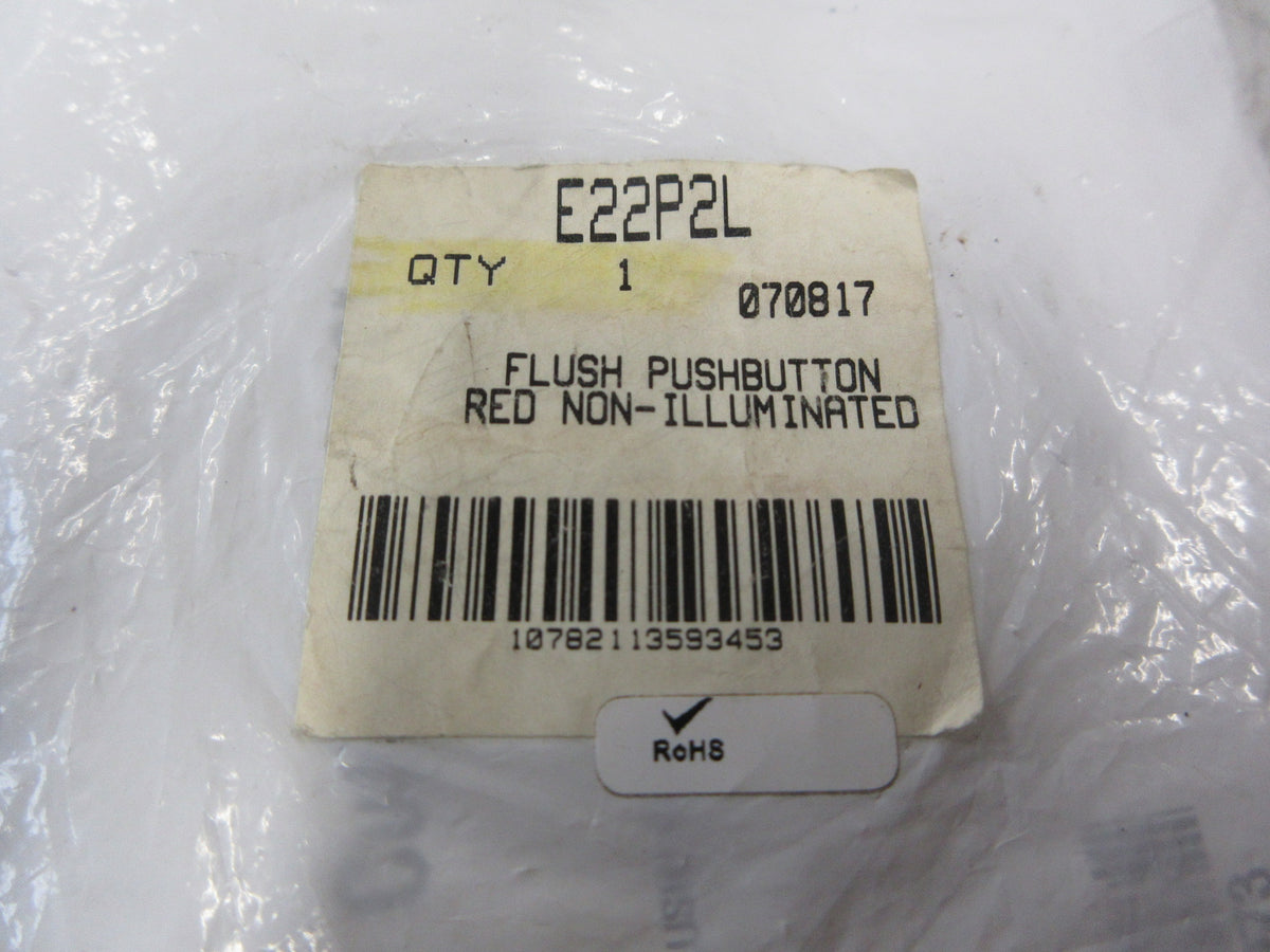 Eaton Flush Pushbutton E22P2L Red *No Box* New Surplus