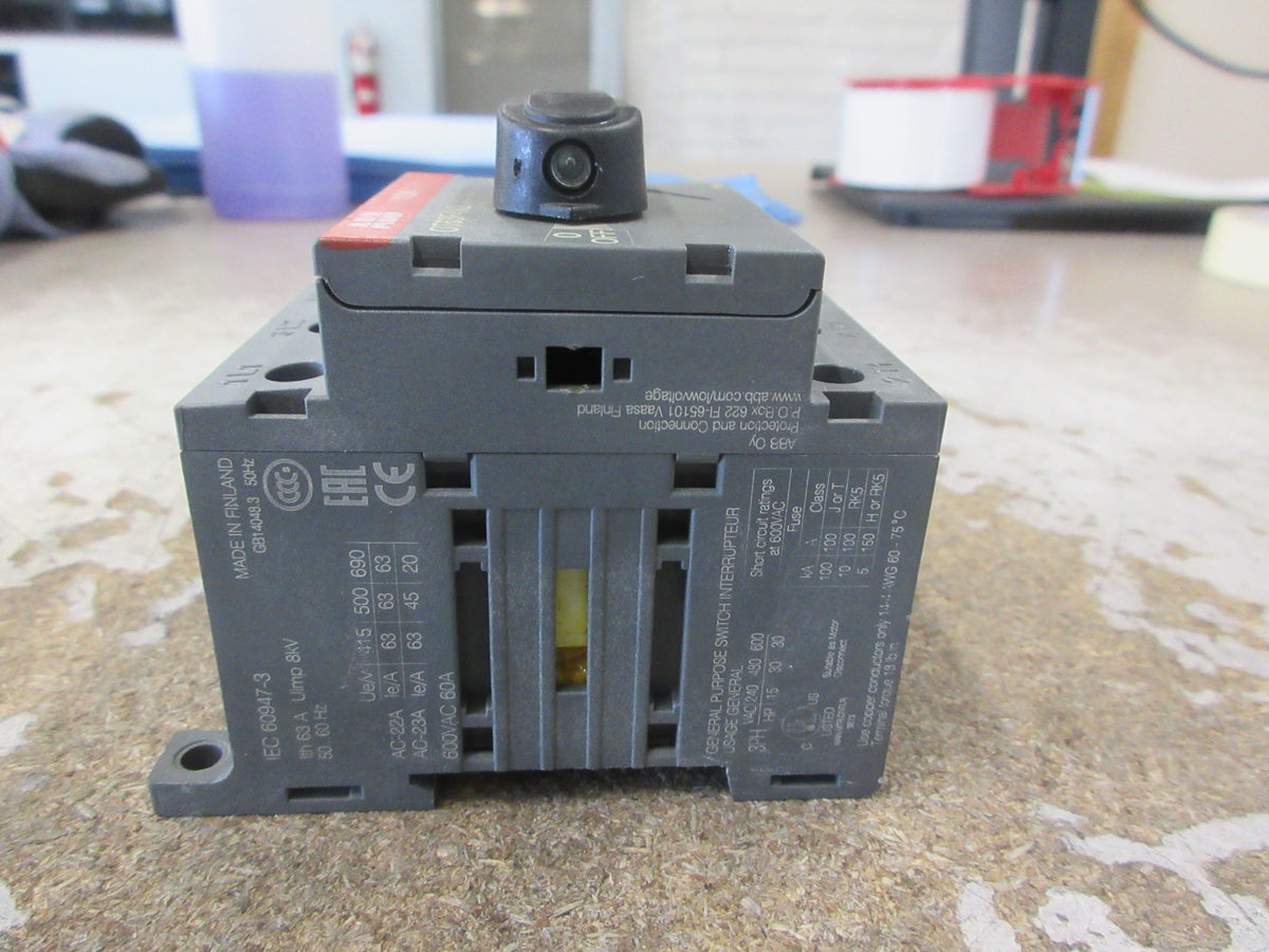 ABB Disconnect Switch OT63F4N2 60A 600V 3Ph *No Handle* Used