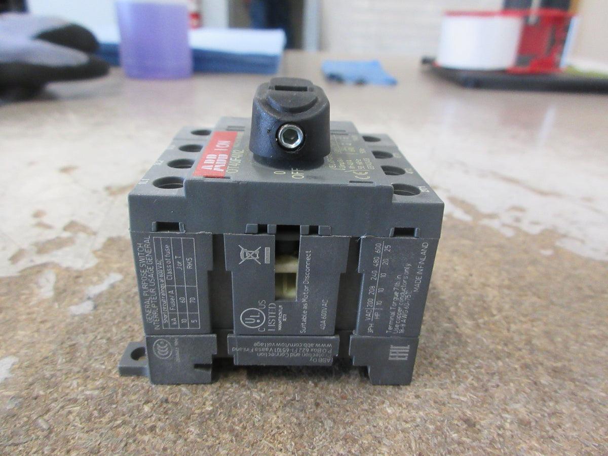 ABB Disconnect Switch OT40F4N2 40A 600V 3Ph *No Handle* Used