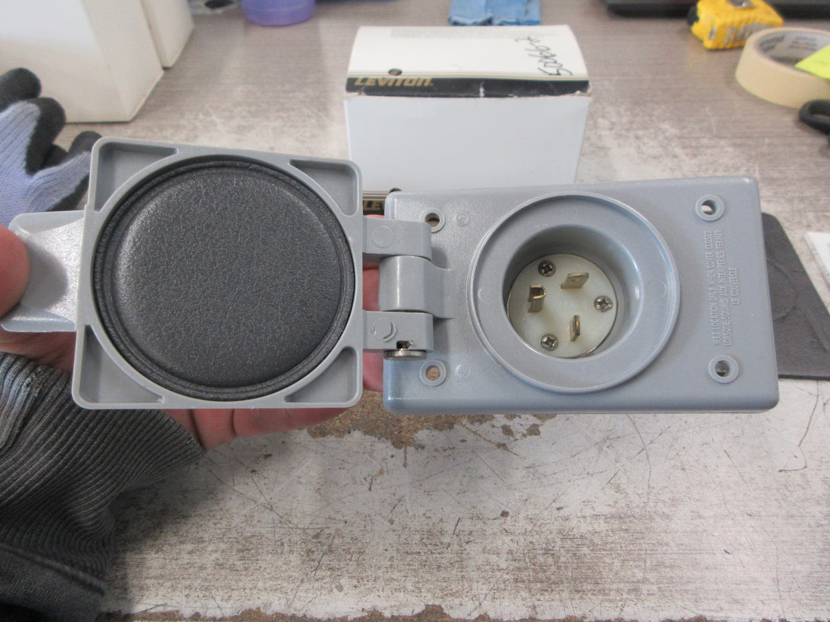 Leviton Weather Resistant Inlet 15378-CWP 20A 125V Gray Nema 5-20P New Surplus