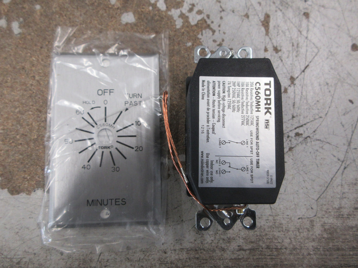 Tork In-Wall Springwound Timer C560MH Range: 0-60min New Surplus