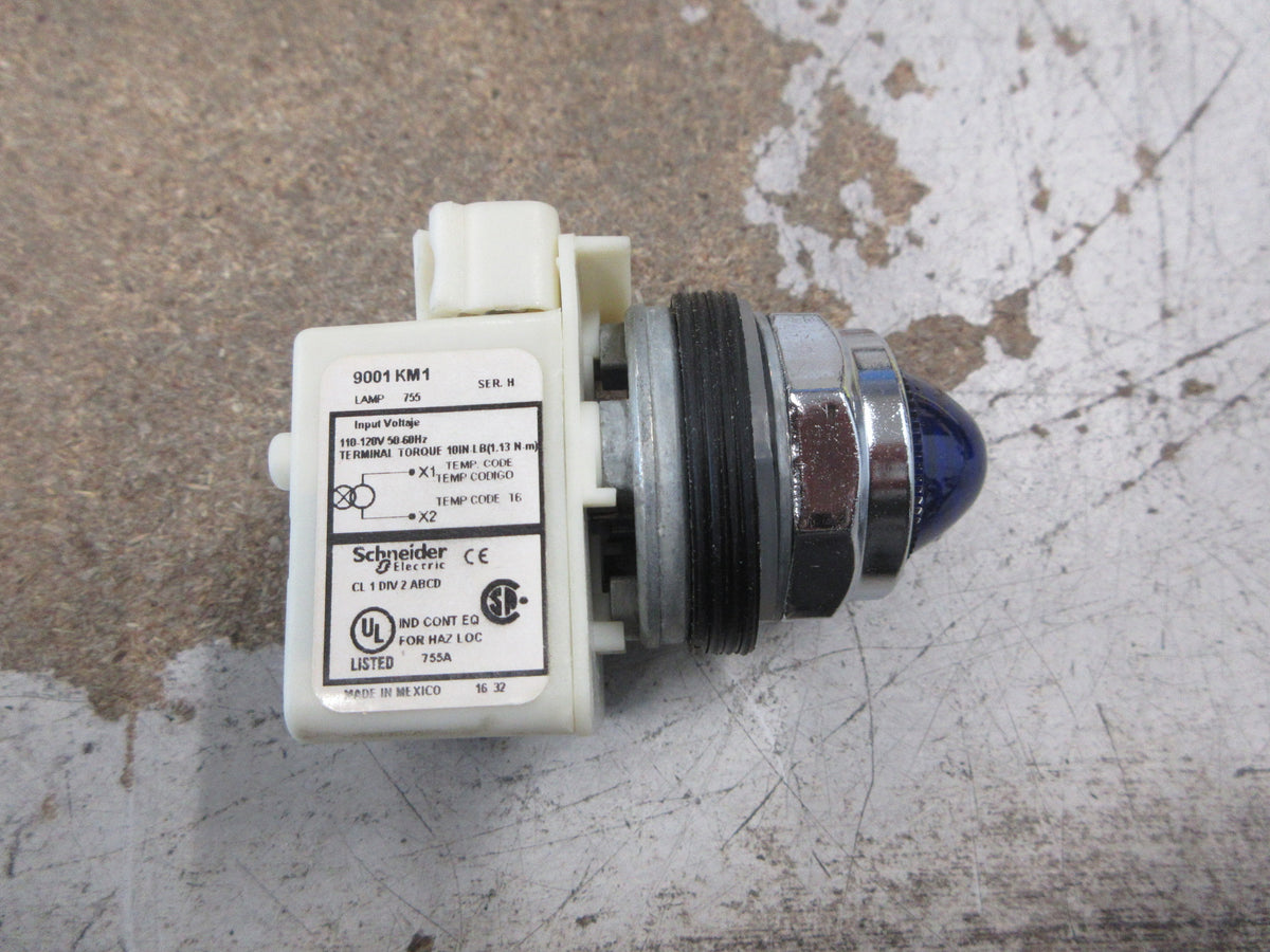 Schneider Electric Harmony Pilot Light 9001KP1L9 Ser. J 110-120VAC New Surplus