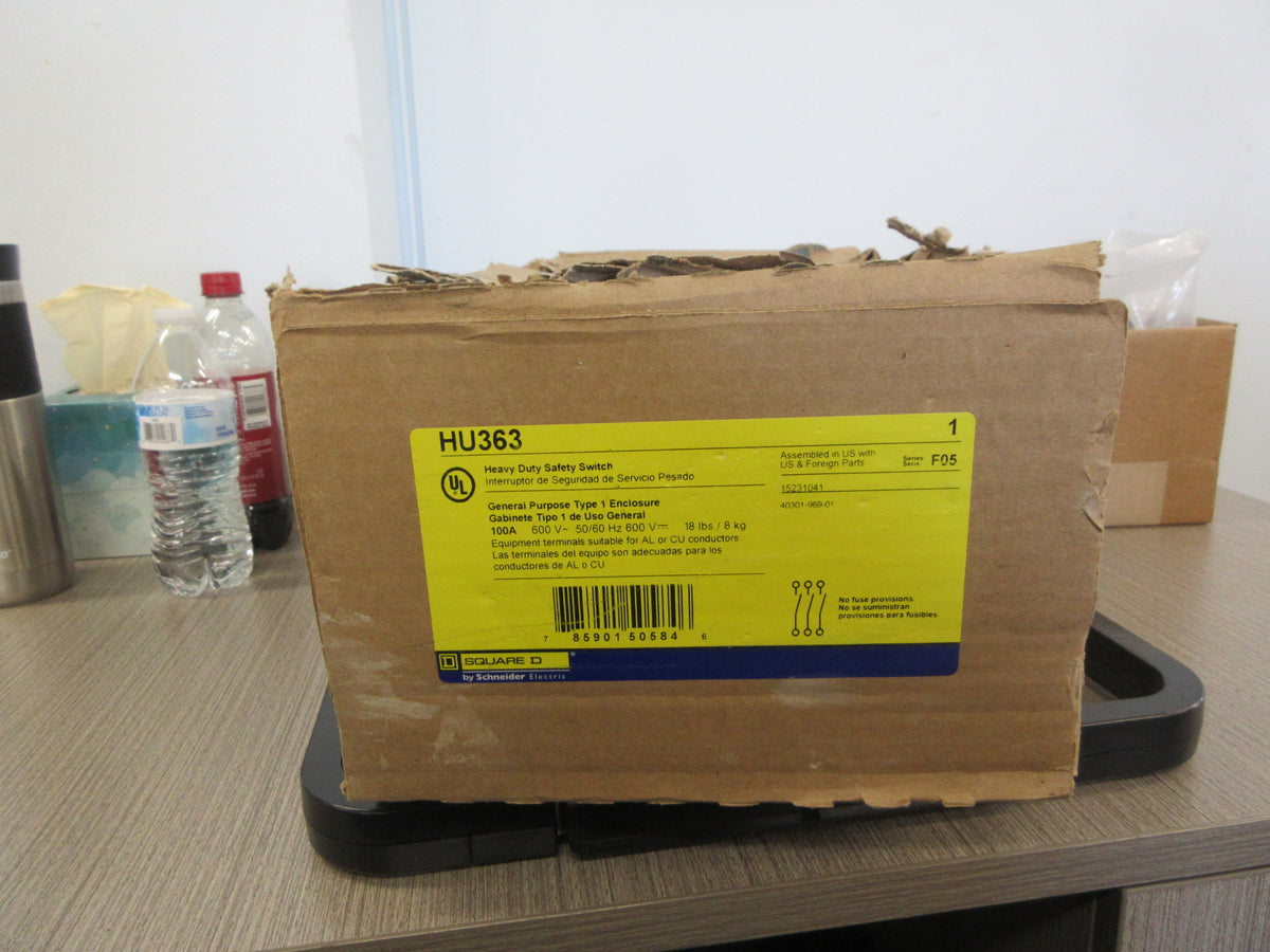 Square D Non-Fusible Safety Switch HU363 100A 600V 3P *Damaged Box* New Surplus