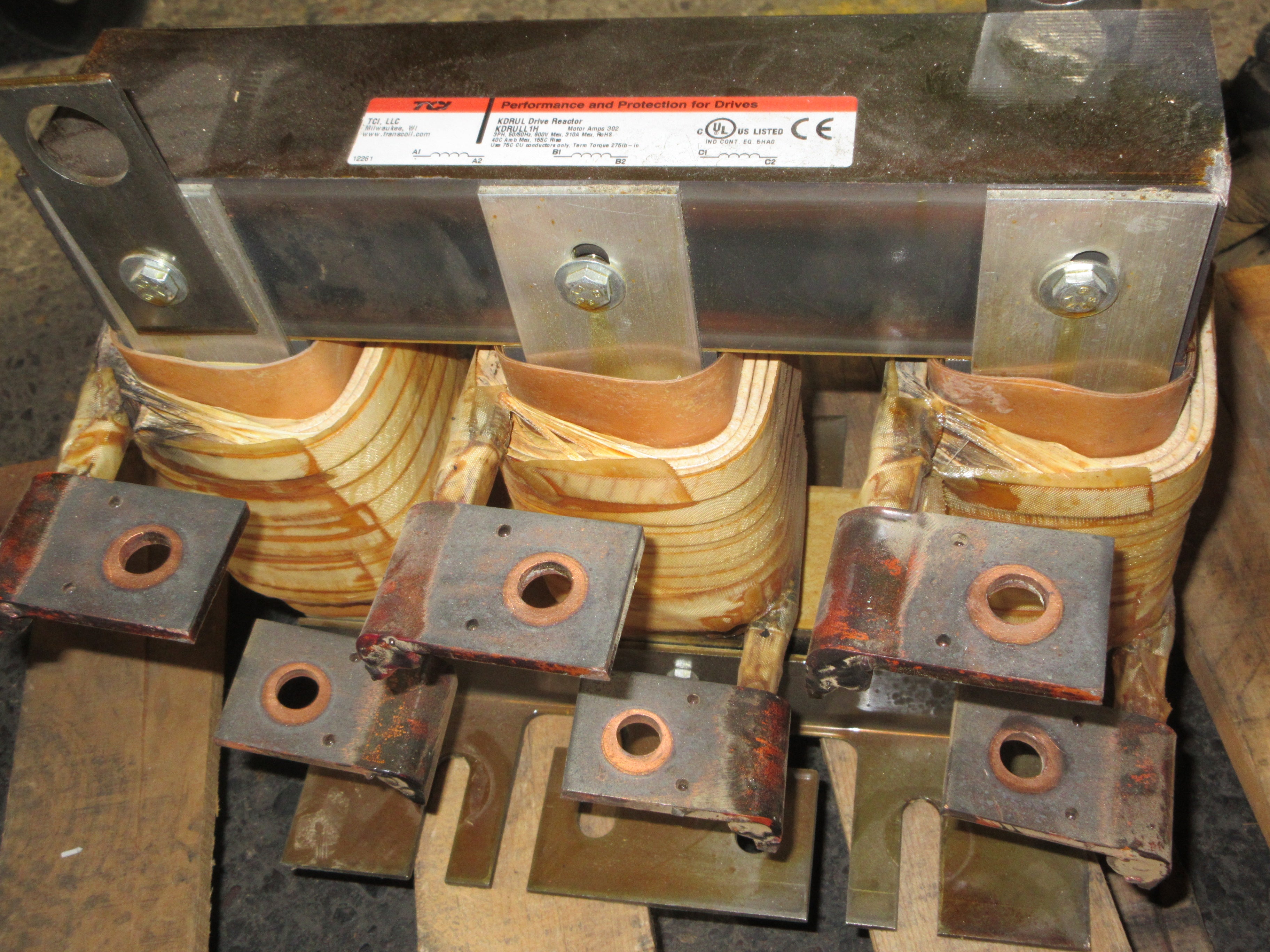 TCI Drive Reactor KDRULL1H 310A 600V 50/60Hz 3Ph Motor: 302A Used