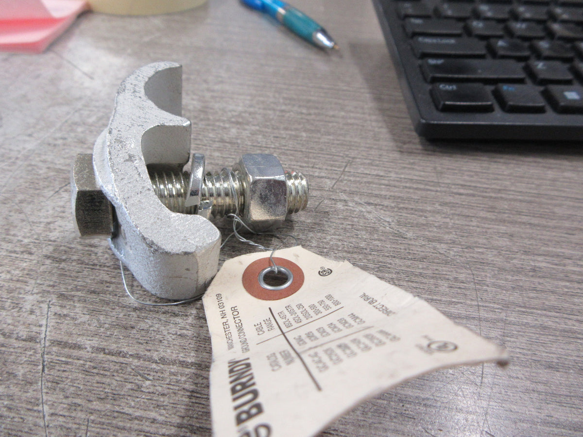 Burndy Ground Connector GBM-34W 300-500 kcmil 1/2" Stud New Surplus