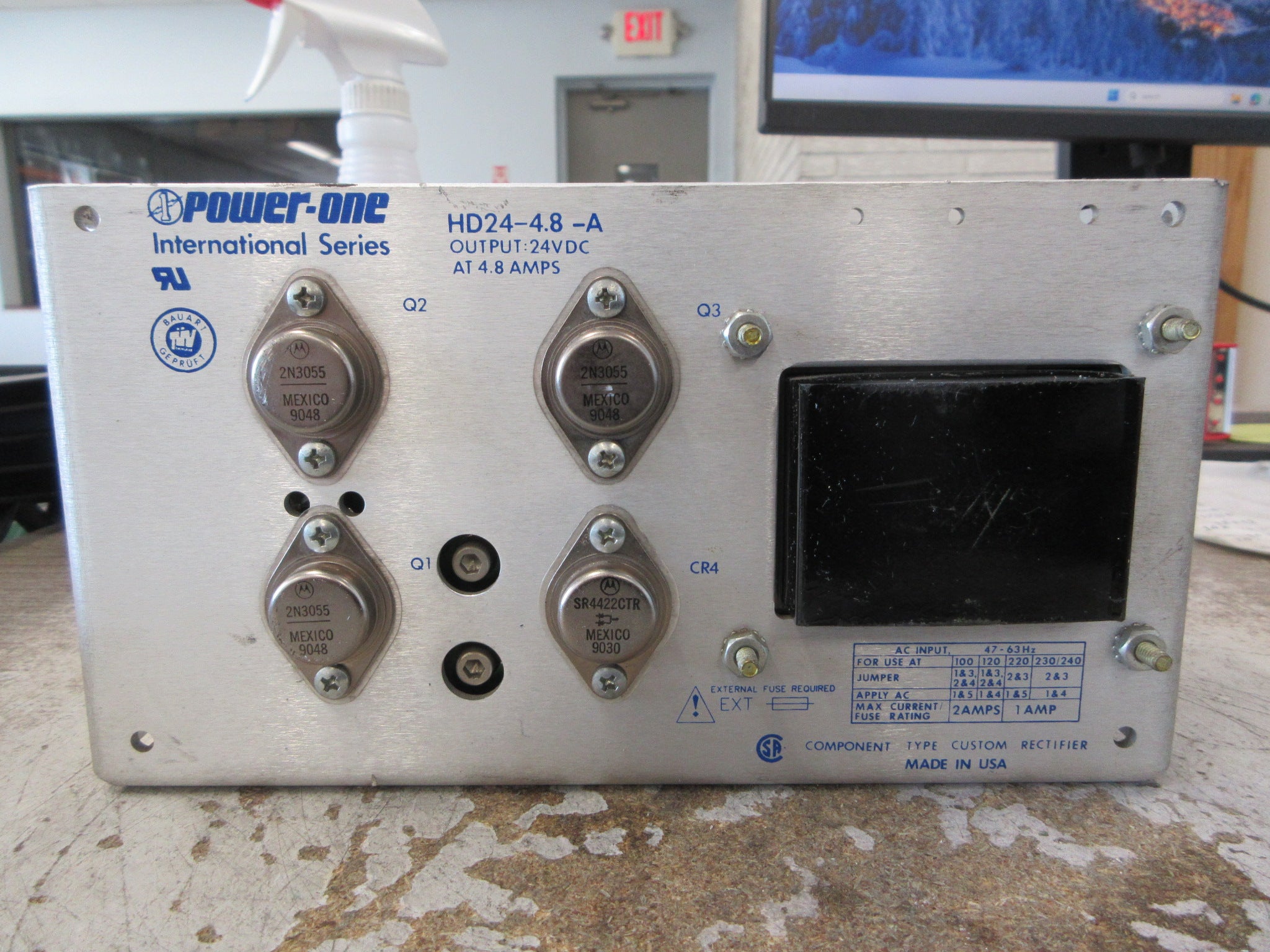 Power-One International Series Power Supply HD24-4.8-A Output: 24VDC 4.8A Used