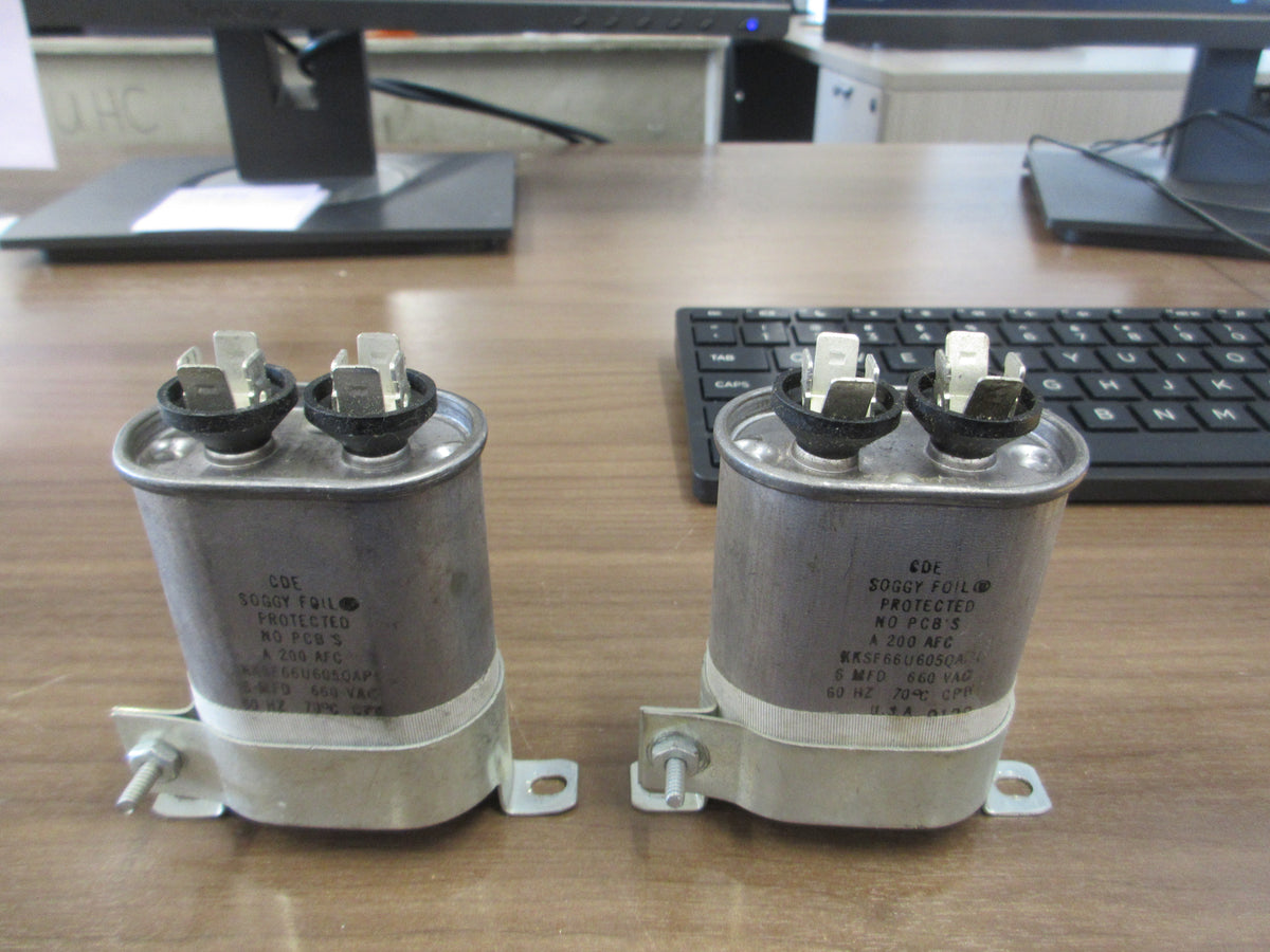 CDE Capacitor KKSF66U6050 AP 6 MFD 660V 60Hz * Lot of 2 * Used