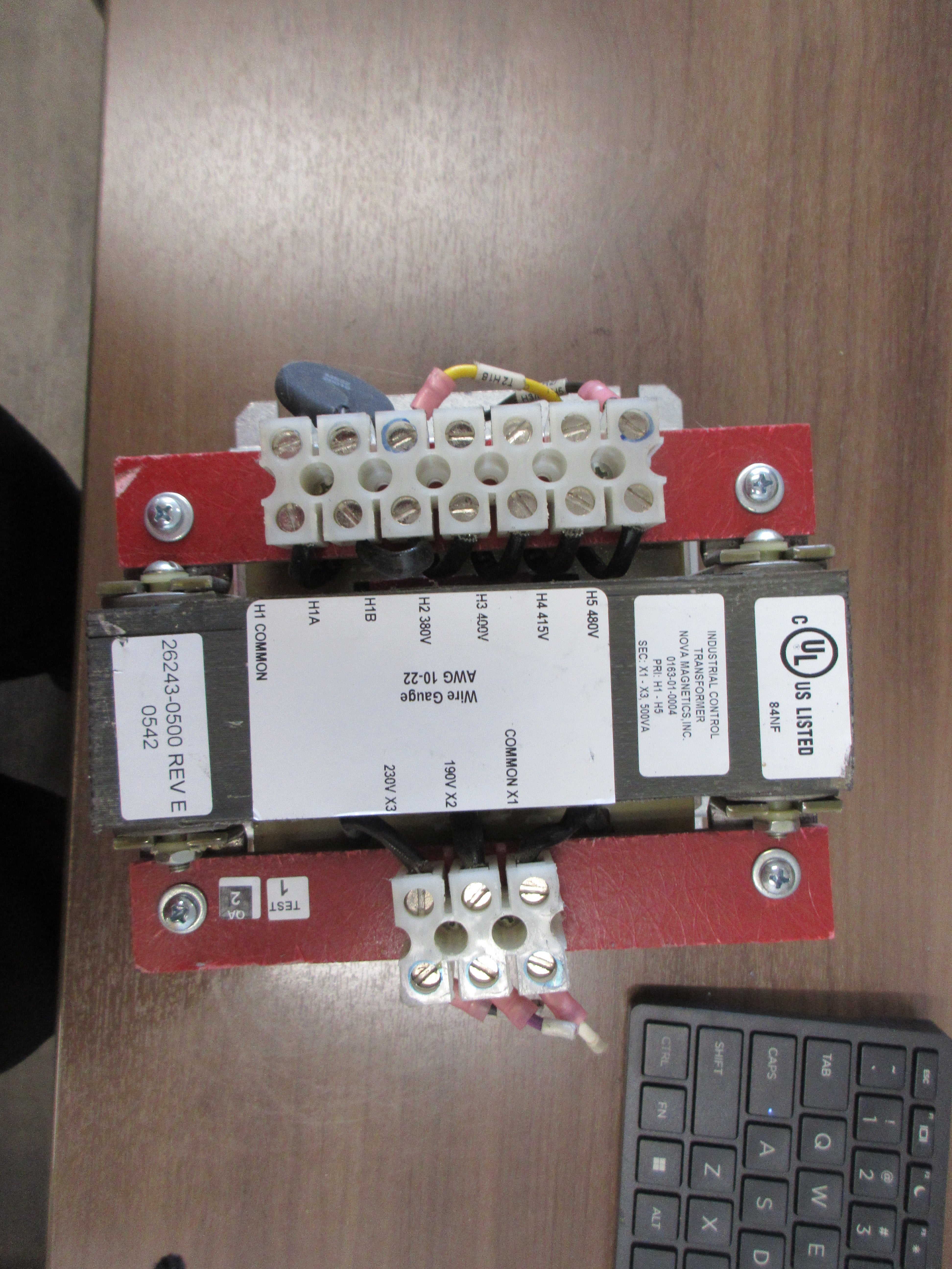 Nova Magentics Control Transfomer 0163-01-0004 500VA Spec: 190/230V Used