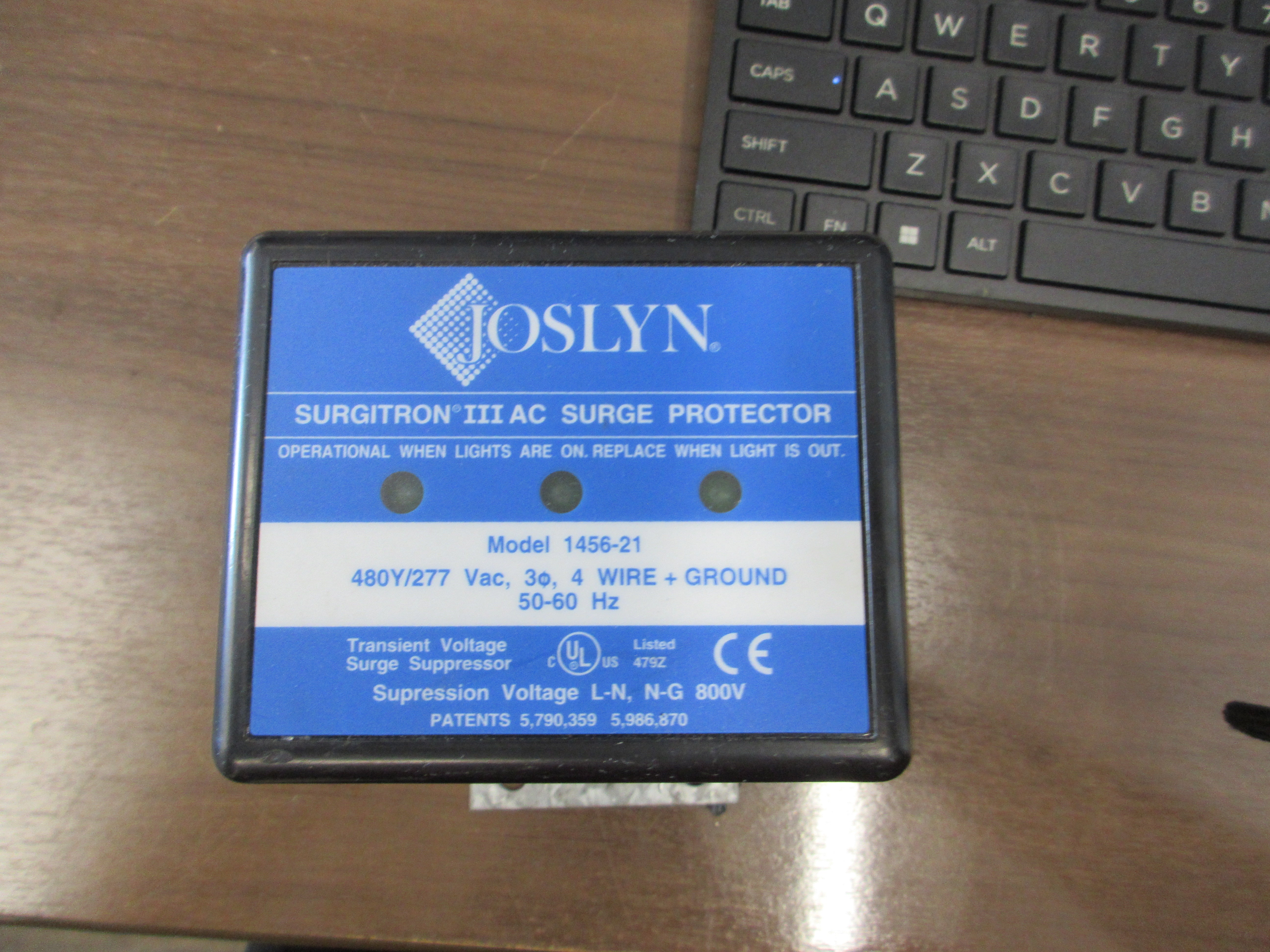 Joslyn Surgitron III AC Surge Protector 480Y/277V 50-60Hz 3 Ph 4W+ G Used