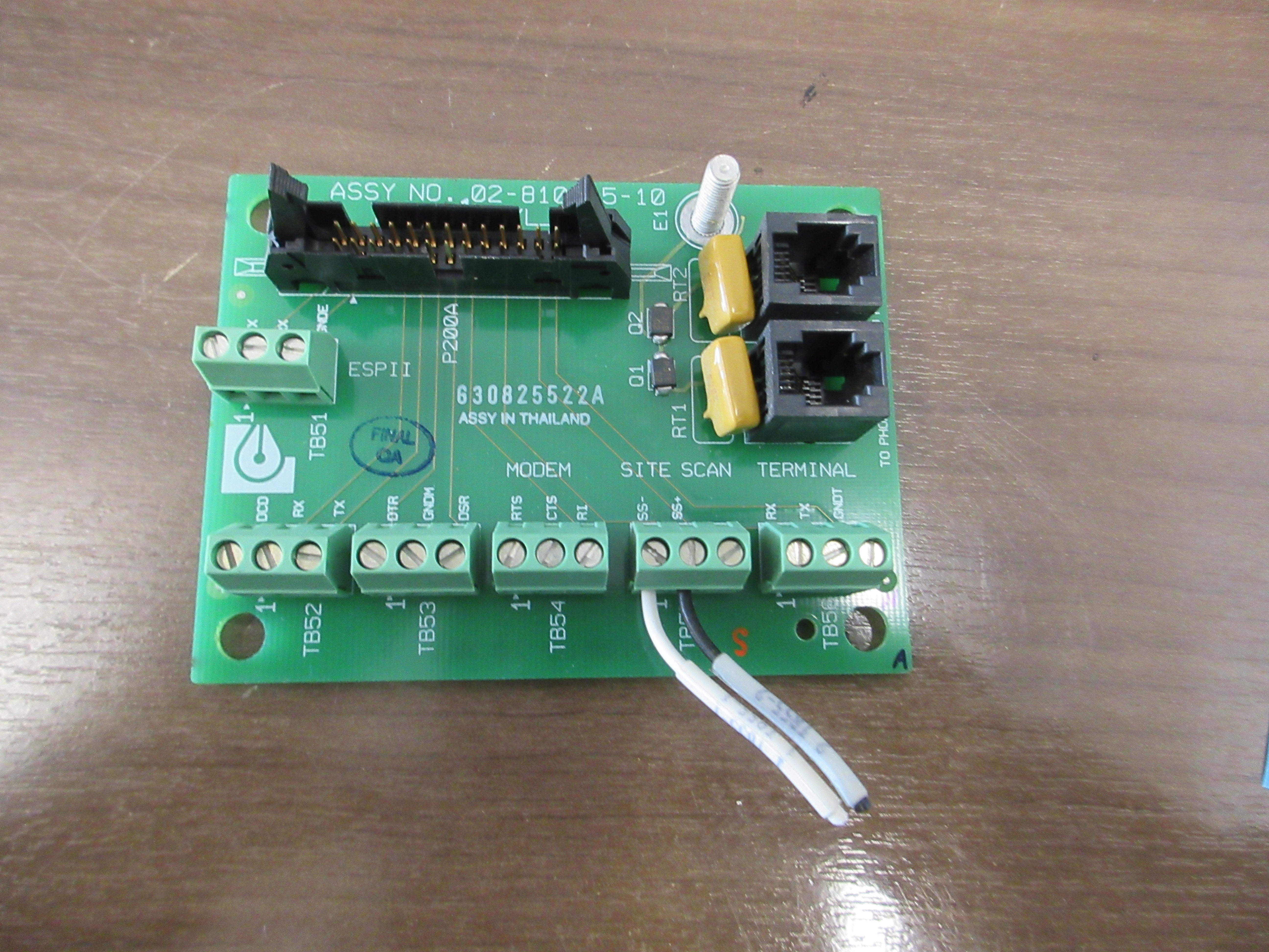 Liebert Modem Site Scan PCB 02-810015-10 Rev. 1 Used