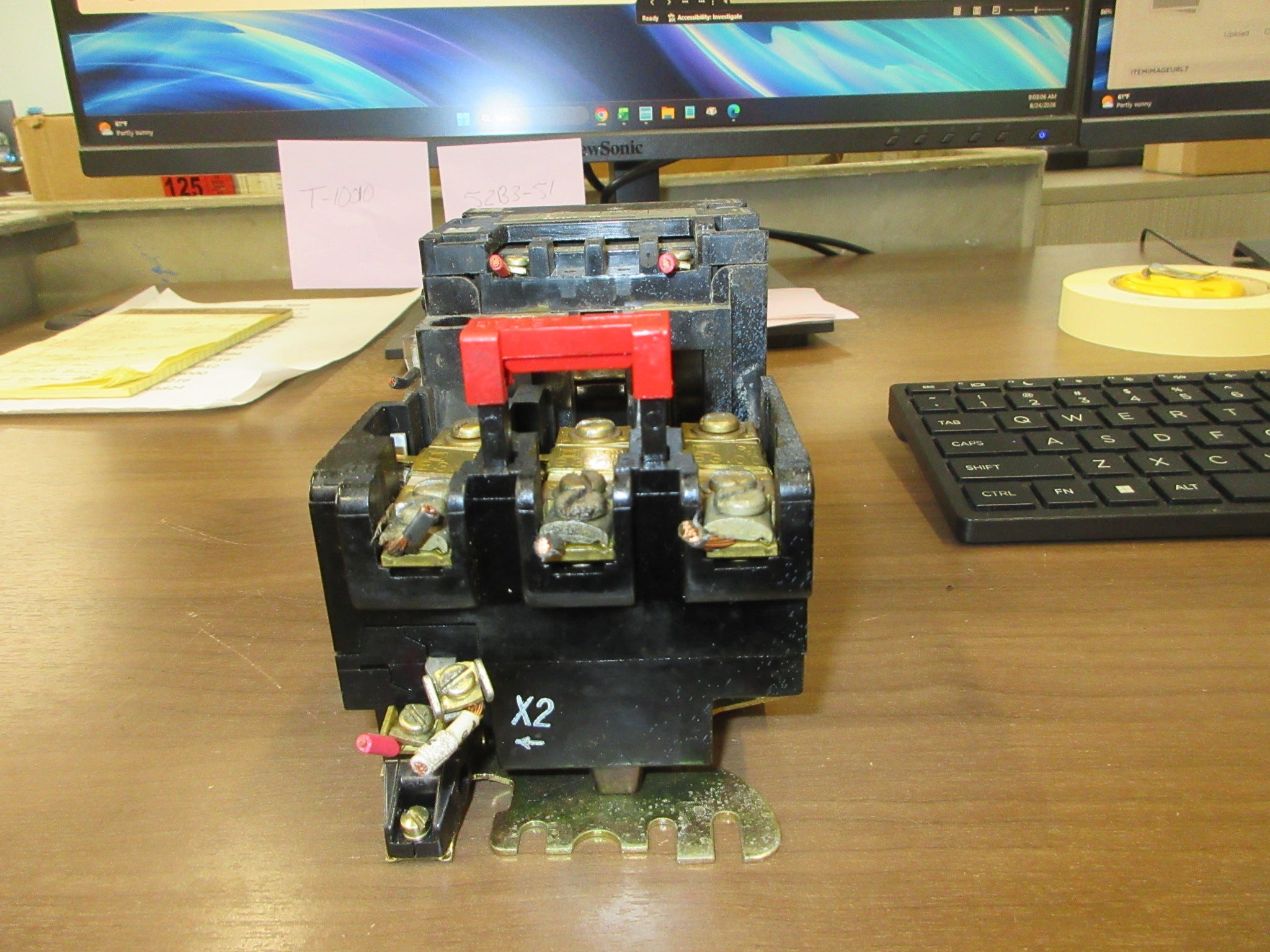 Square D Size 0 Starter 8536 SBO2 S Ser. A 120V Coil 600V (1) Aux Fuse Used