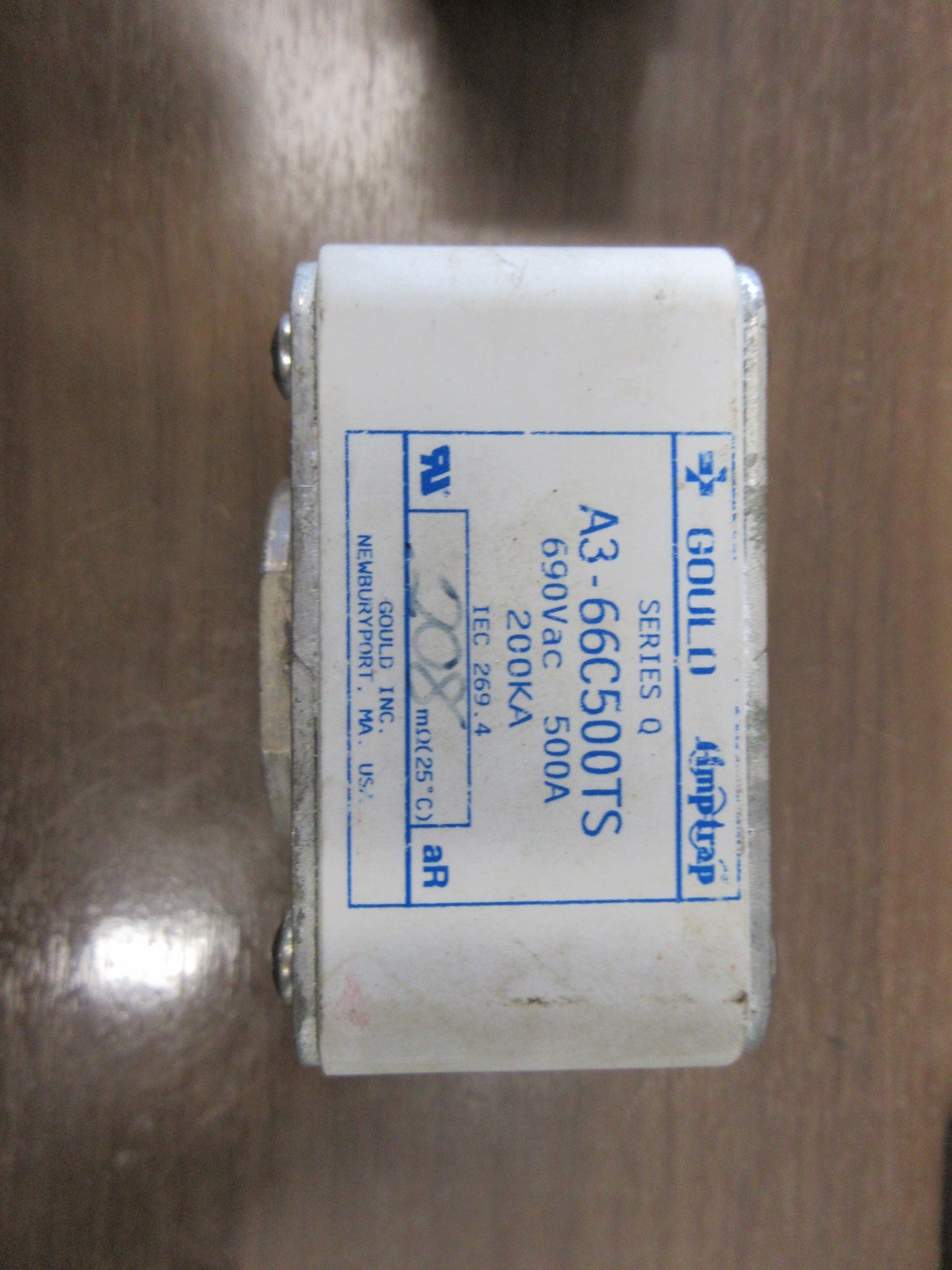 Gould Amp-Trap Fuse A3-66C500TS Ser. Q 500A 690V Used