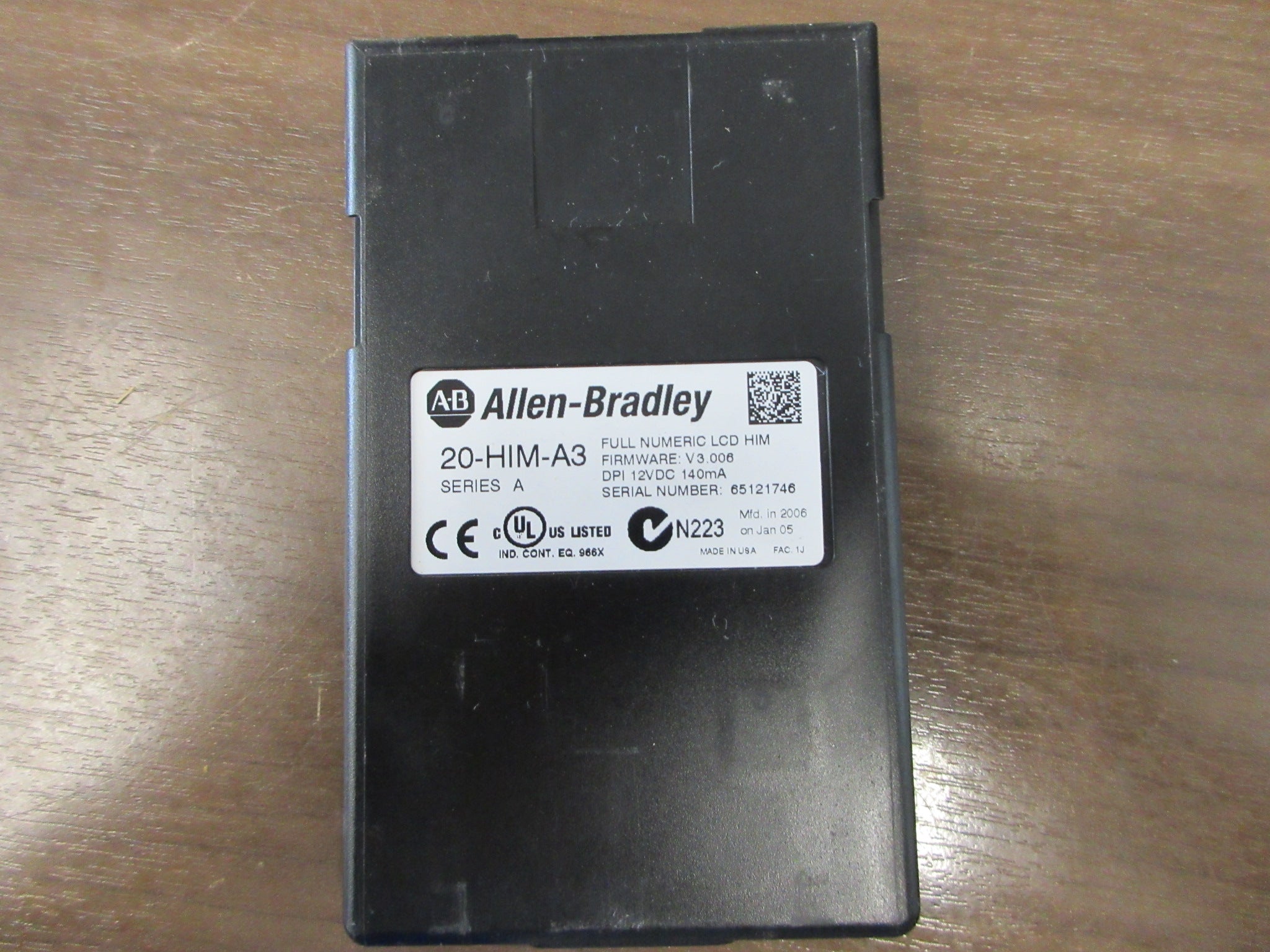 Allen-Bradley Keypad 20-HIM-A3 Ser. A F/W: V3.006 Used