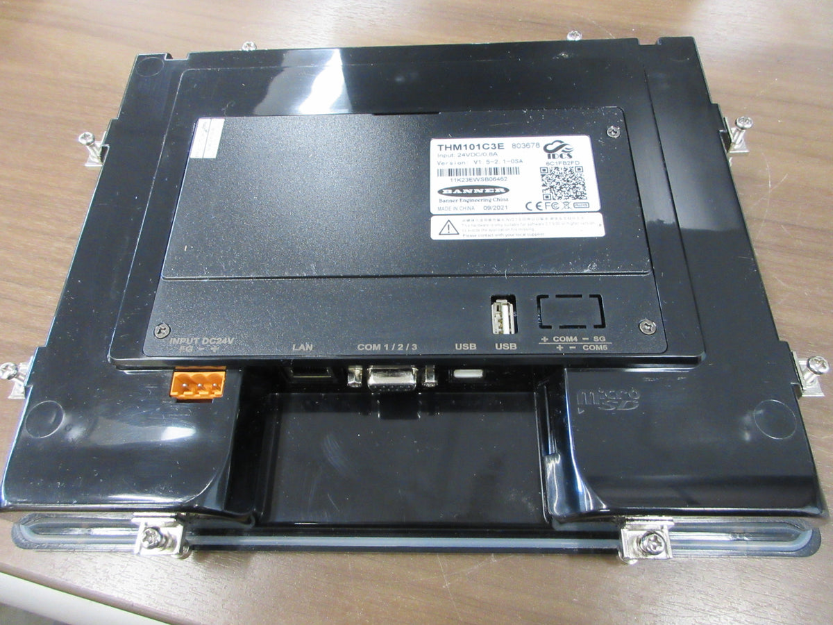 Banner HMI Touch Panel THM101C3E Ver. V1.5-2.1-0SA 24VDC 0.8A Used