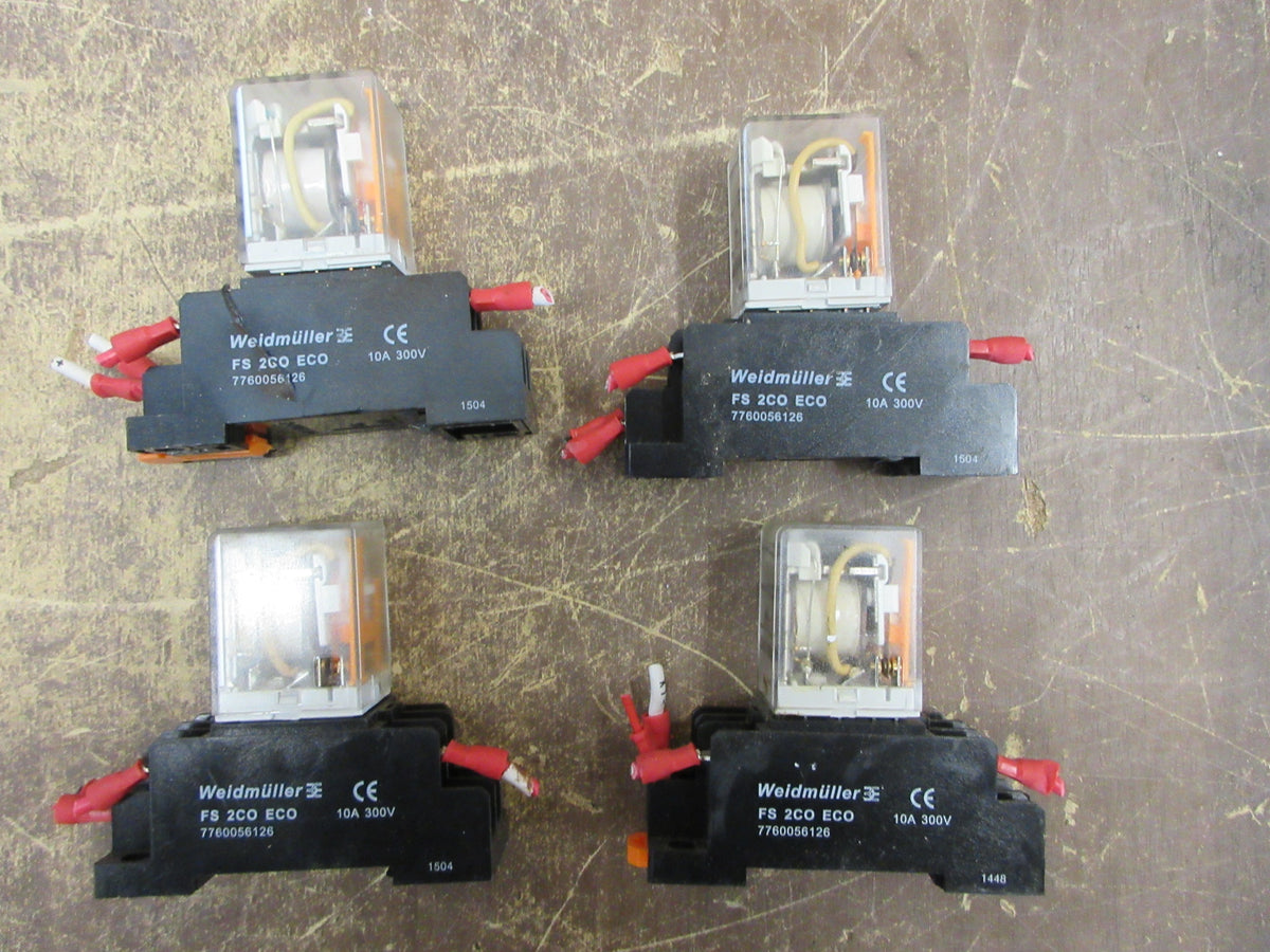 Weidmuller Relay DRM270012L 12DVC Coil W/Base * Lot of 4 * Used