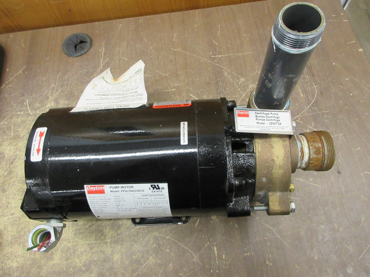 Dayton Bronze Centrifugal Pump 2ZWT3A 1.5 HP 3450 RPM 1.5 GPM Max Used