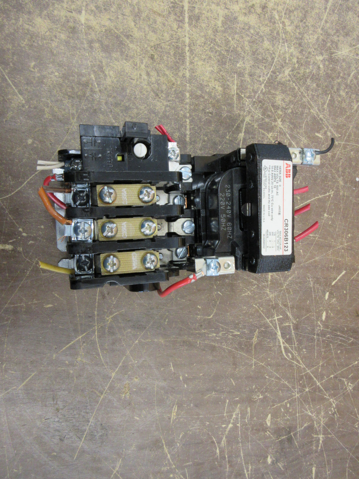 ABB Size 0 Starter CR306B123 230-240V Coil 18A 600V Used